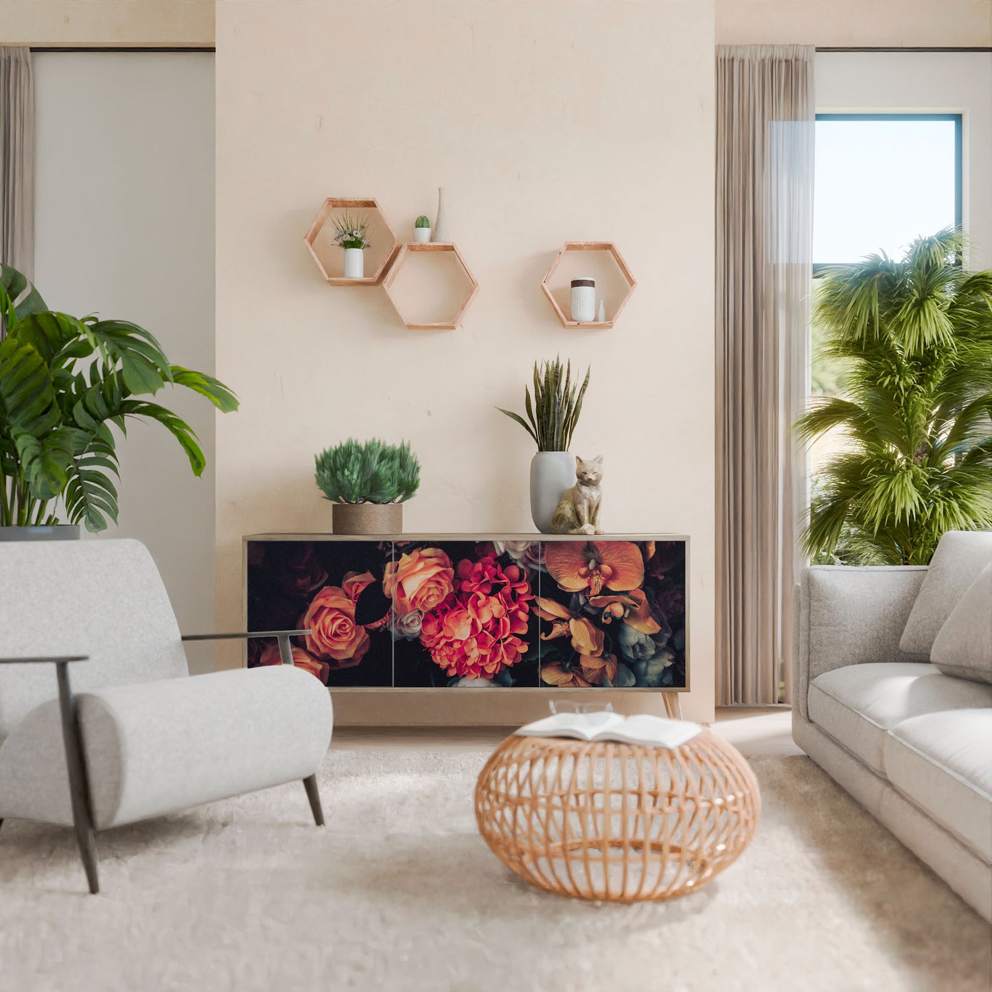 NEVERENDING BLOOM 3-türiges Sideboard
