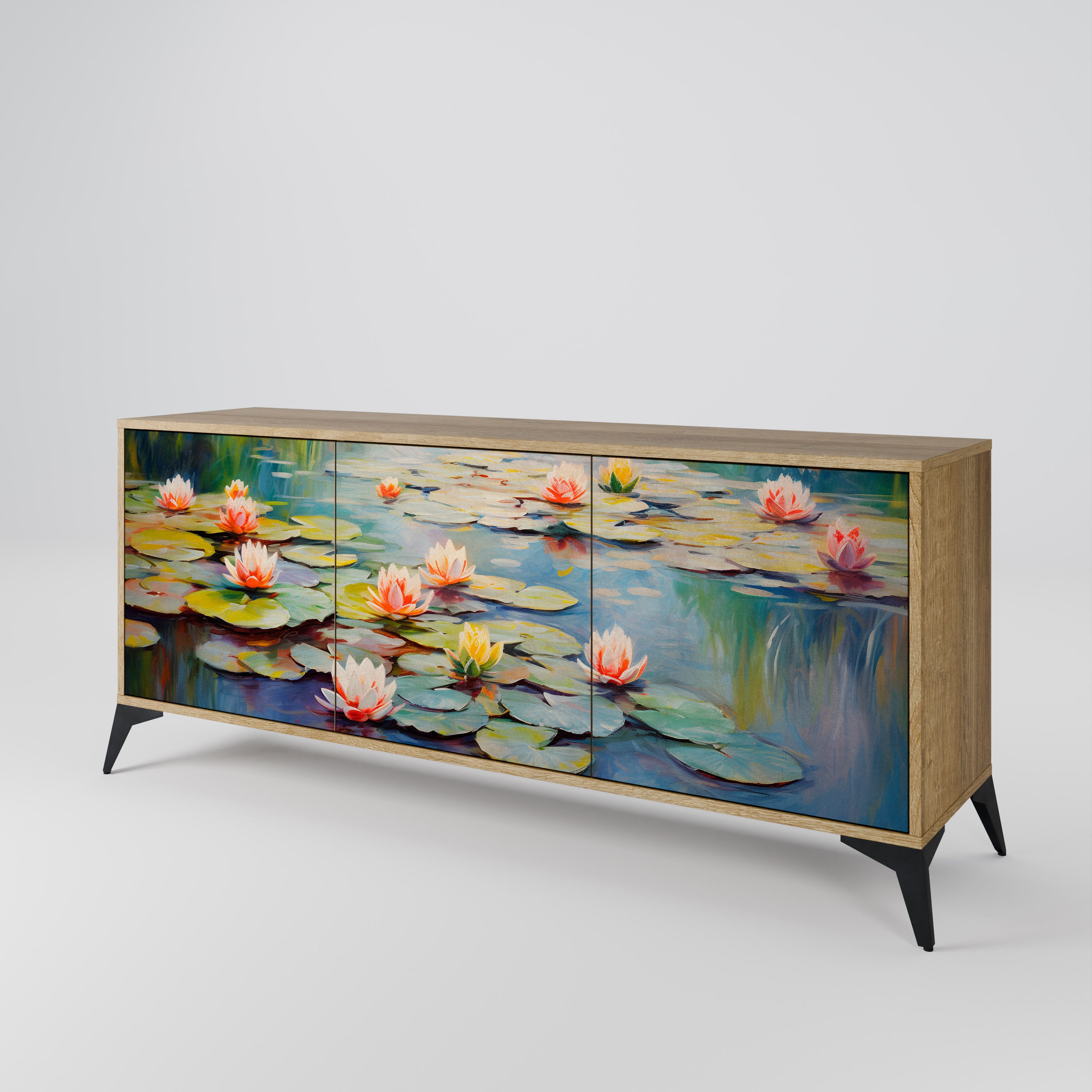 BLOOMING WATERS 3-Door Sideboard