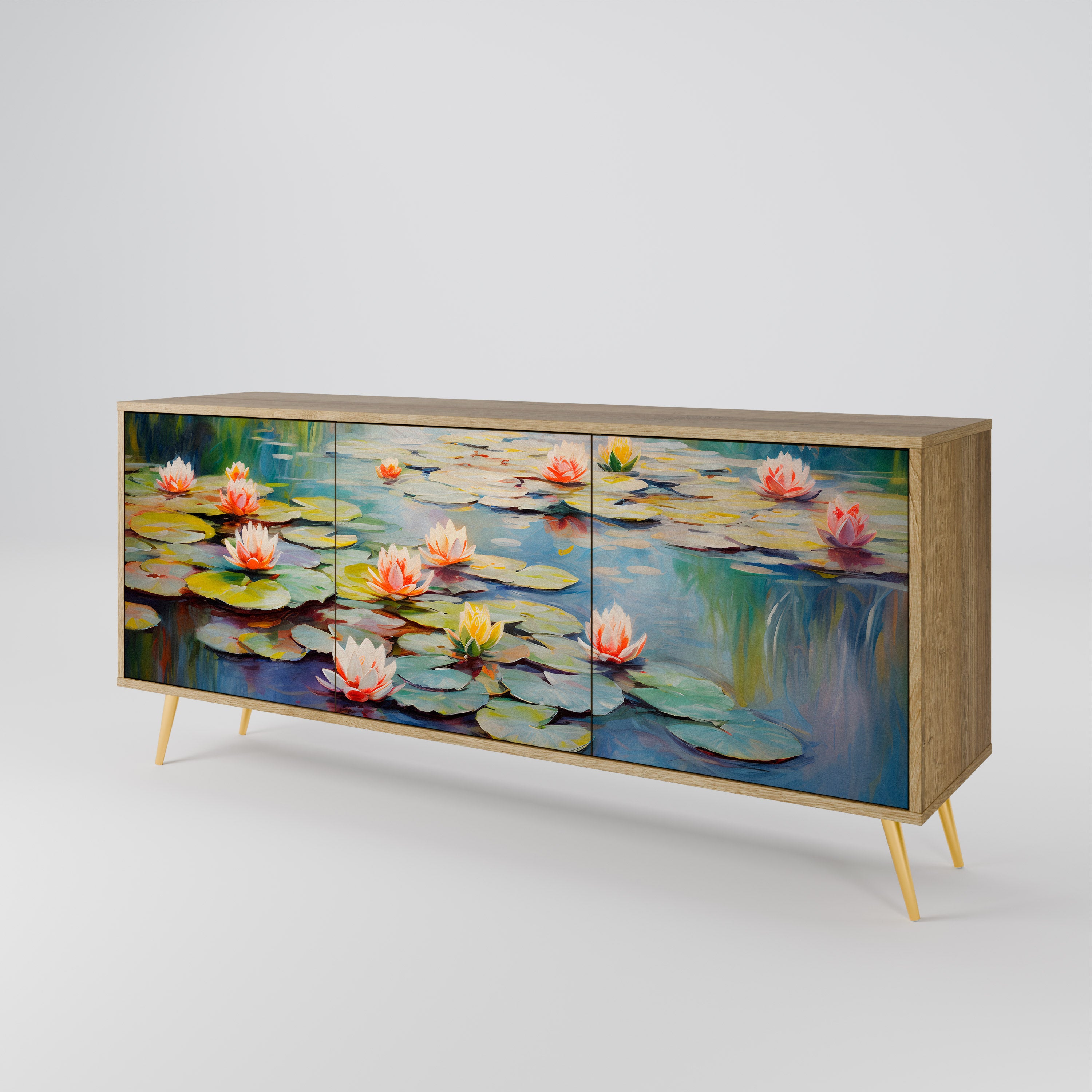 BLOOMING WATERS 3-Door Sideboard