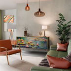 BLOOMING WATERS 3-Door Sideboard in Oak Effect