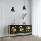 FLORAL NOIR 3-Door Sideboard in Oak Effect