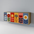 SCANDIC FLOWERET 3-Door Sideboard in Oak Effect