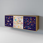 FLORAL COMBINATION 3-Door Sideboard in Oak Effect