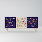 FLORAL COMBINATION 3-Door Sideboard in Oak Effect