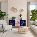 FLORAL COMBINATION 3-Door Sideboard in Oak Effect