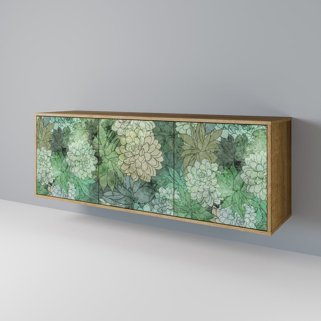 SUCCULENT CLUSTER 3-Door Sideboard in Oak Effect