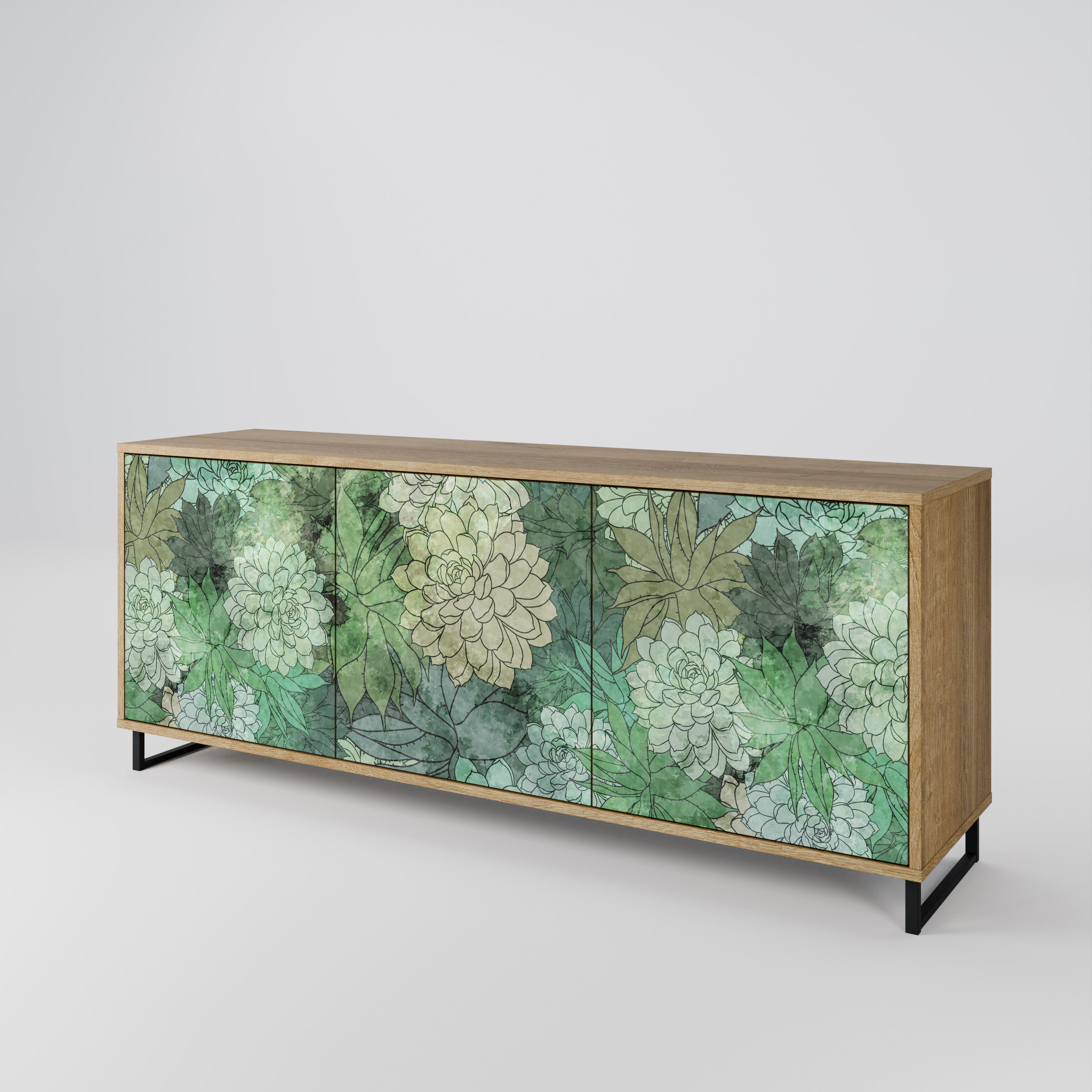 SUCCULENT CLUSTER 3-Door Sideboard