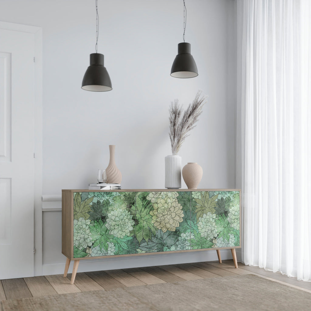 SUCCULENT CLUSTER 3-Door Sideboard in Oak Effect