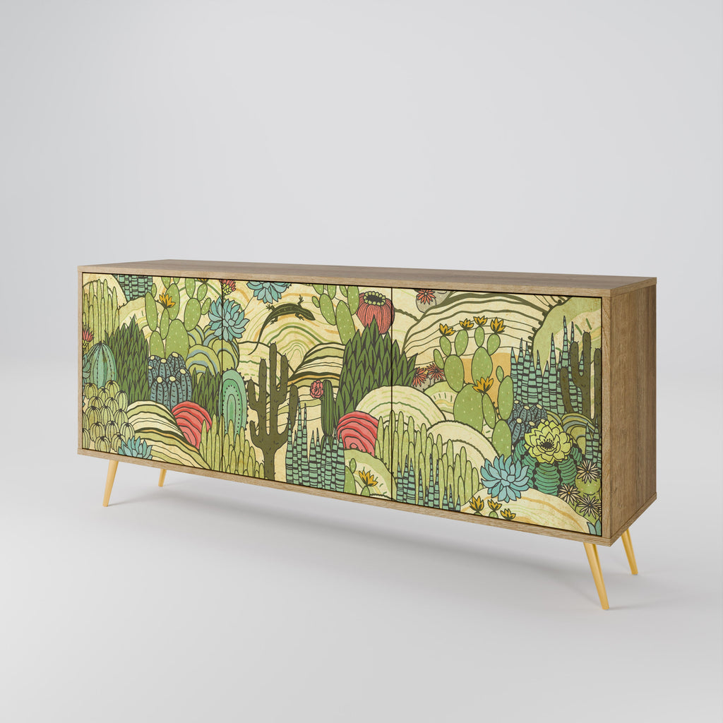 SUCCULENTS KALEIDOSCOPE 3-Door Sideboard in Oak Effect