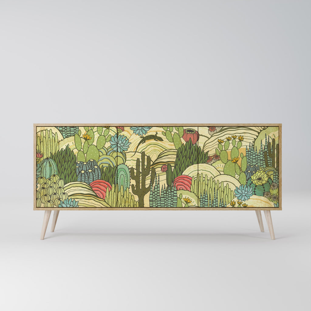 SUCCULENTS KALEIDOSCOPE 3-Door Sideboard in Oak Effect