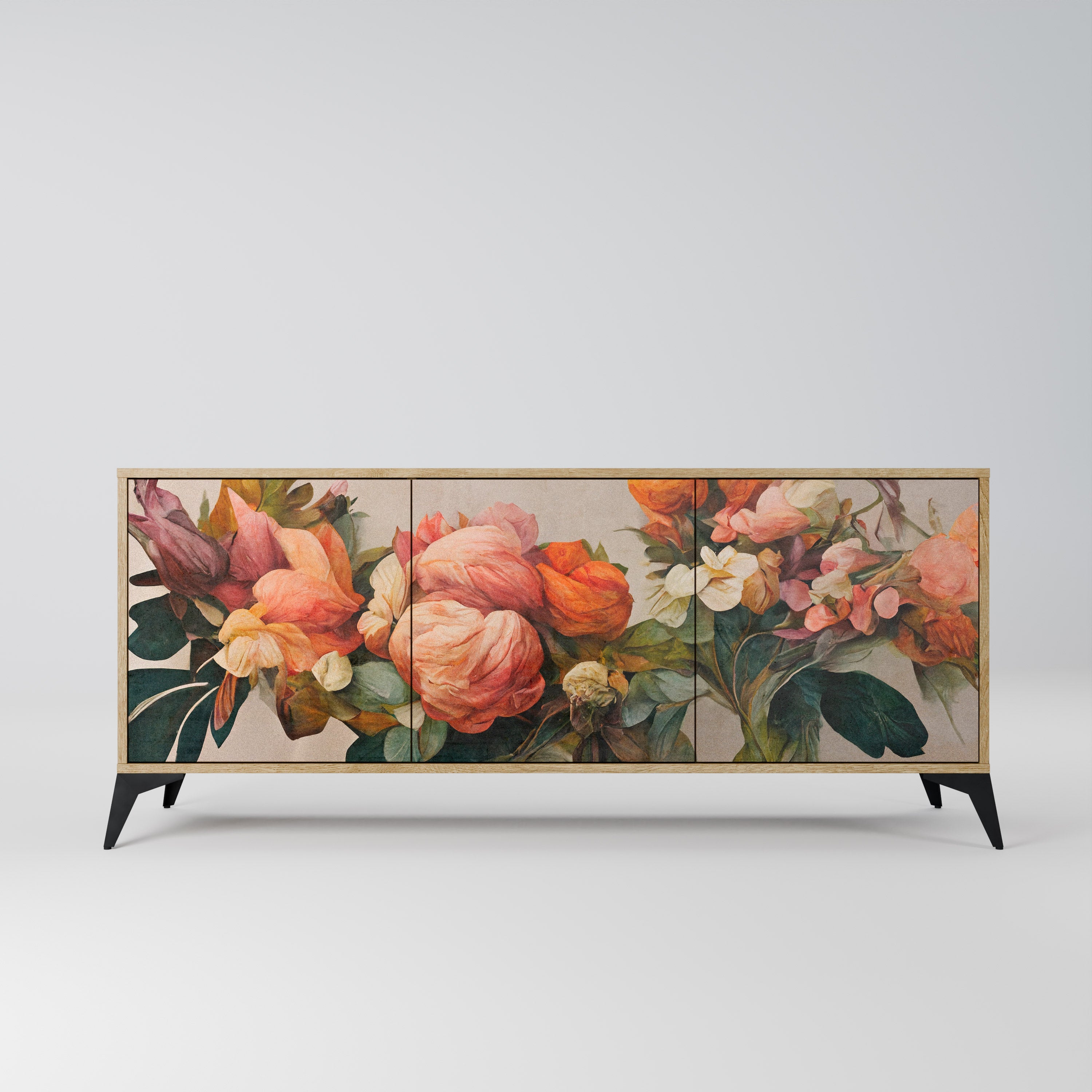 STYLISH BEAUTY Sideboard mit 3 Türen in Eiche-Optik