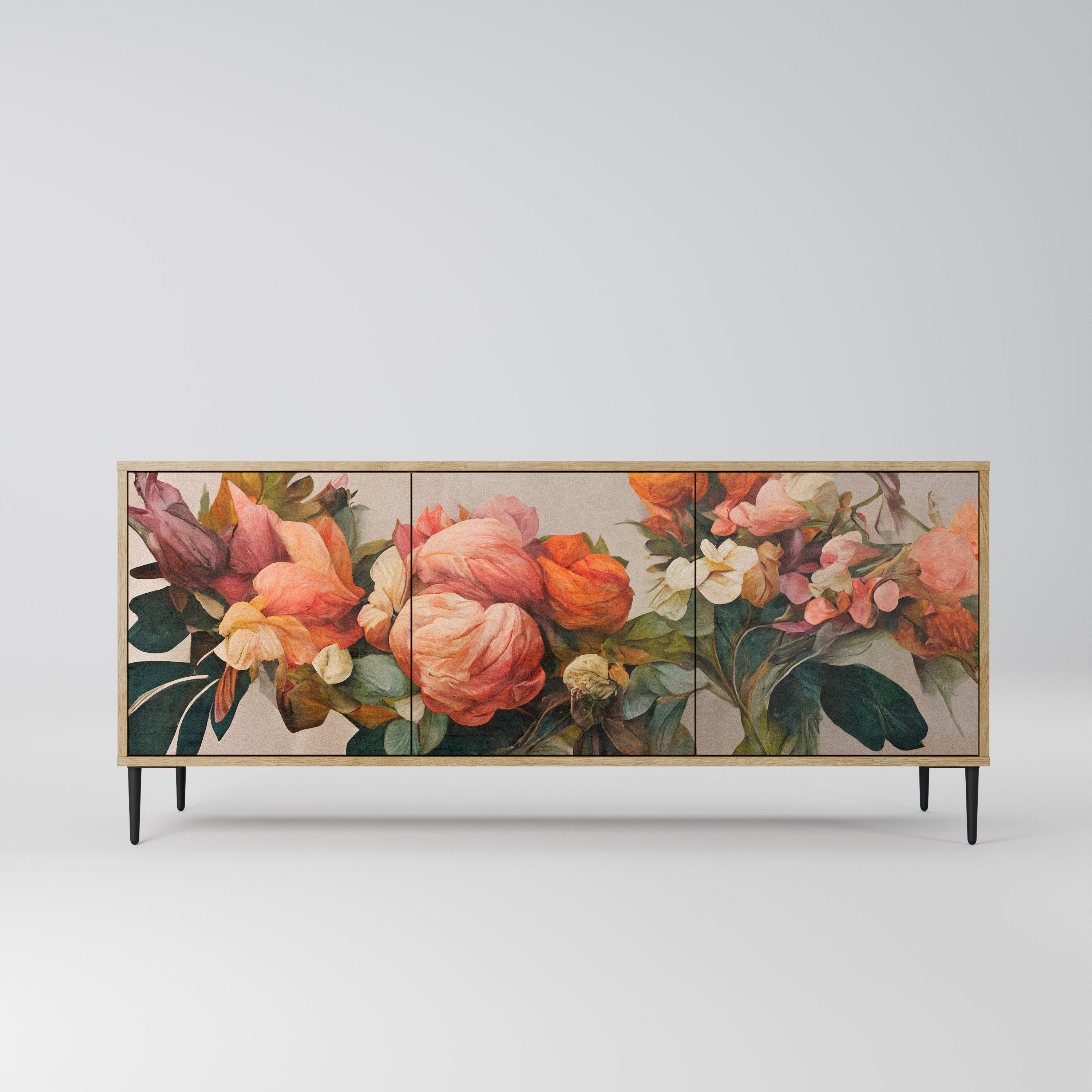 STYLISH BEAUTY Sideboard mit 3 Türen in Eiche-Optik