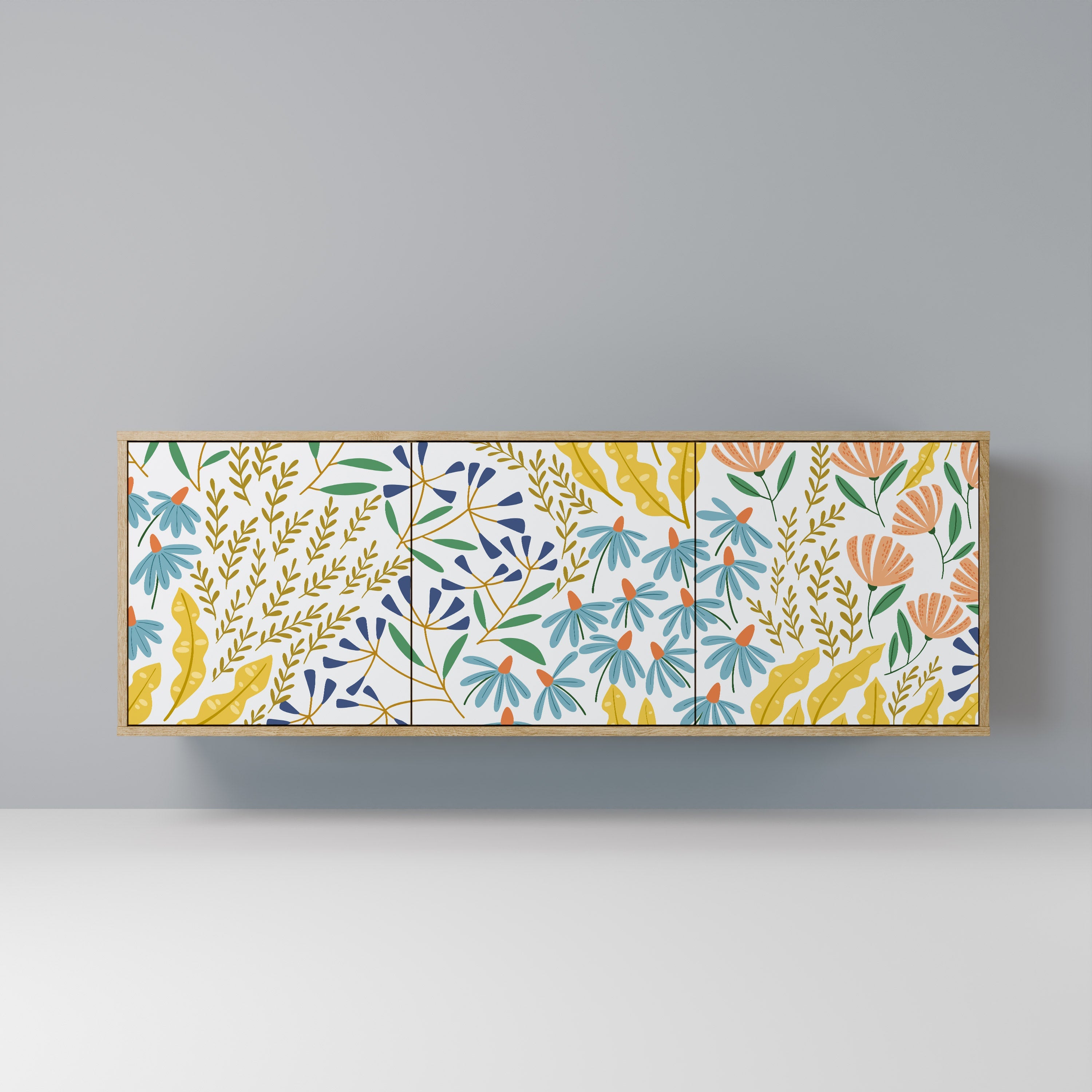 HELLO SPRING Sideboard mit 3 Türen in Eiche-Optik