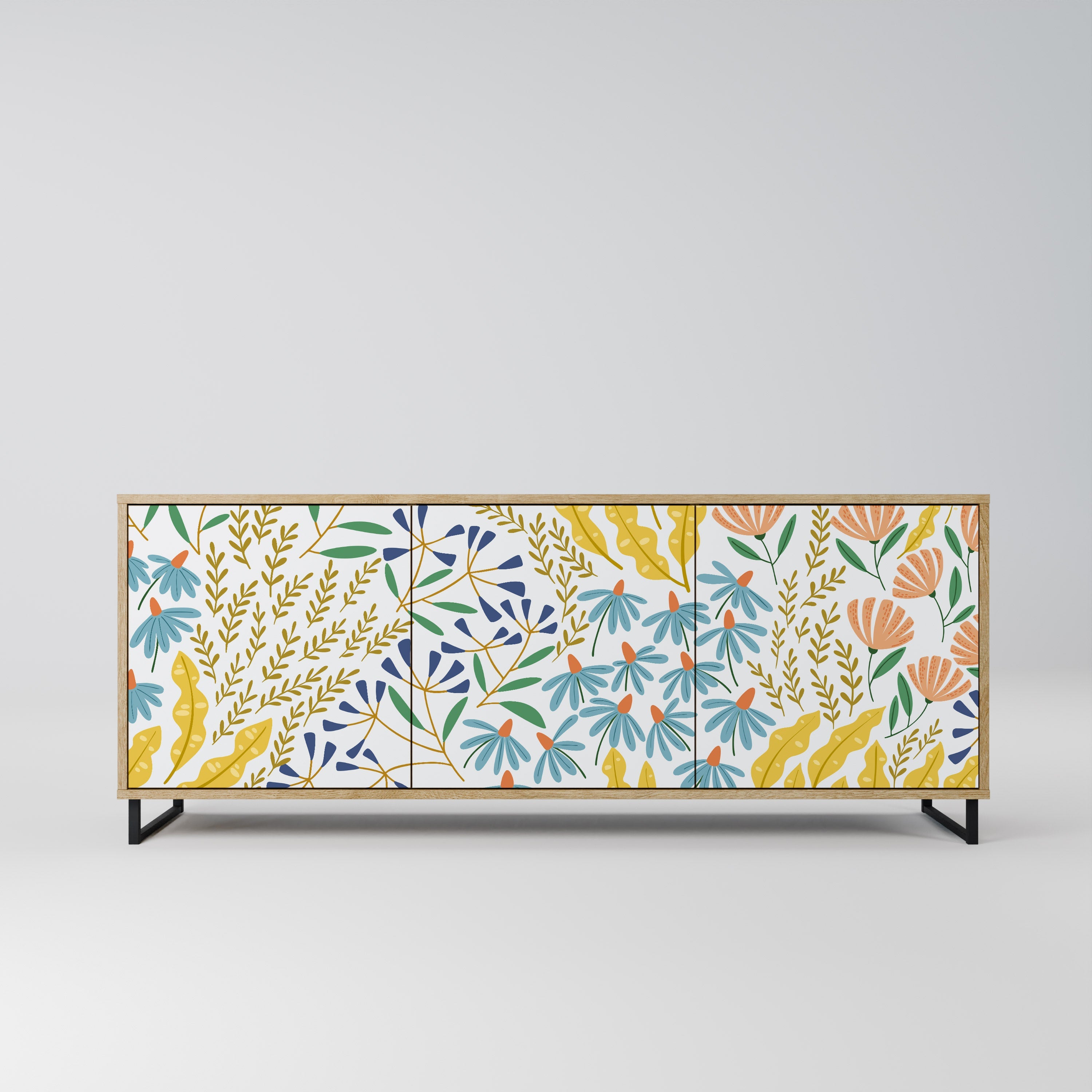 HELLO SPRING Sideboard mit 3 Türen in Eiche-Optik