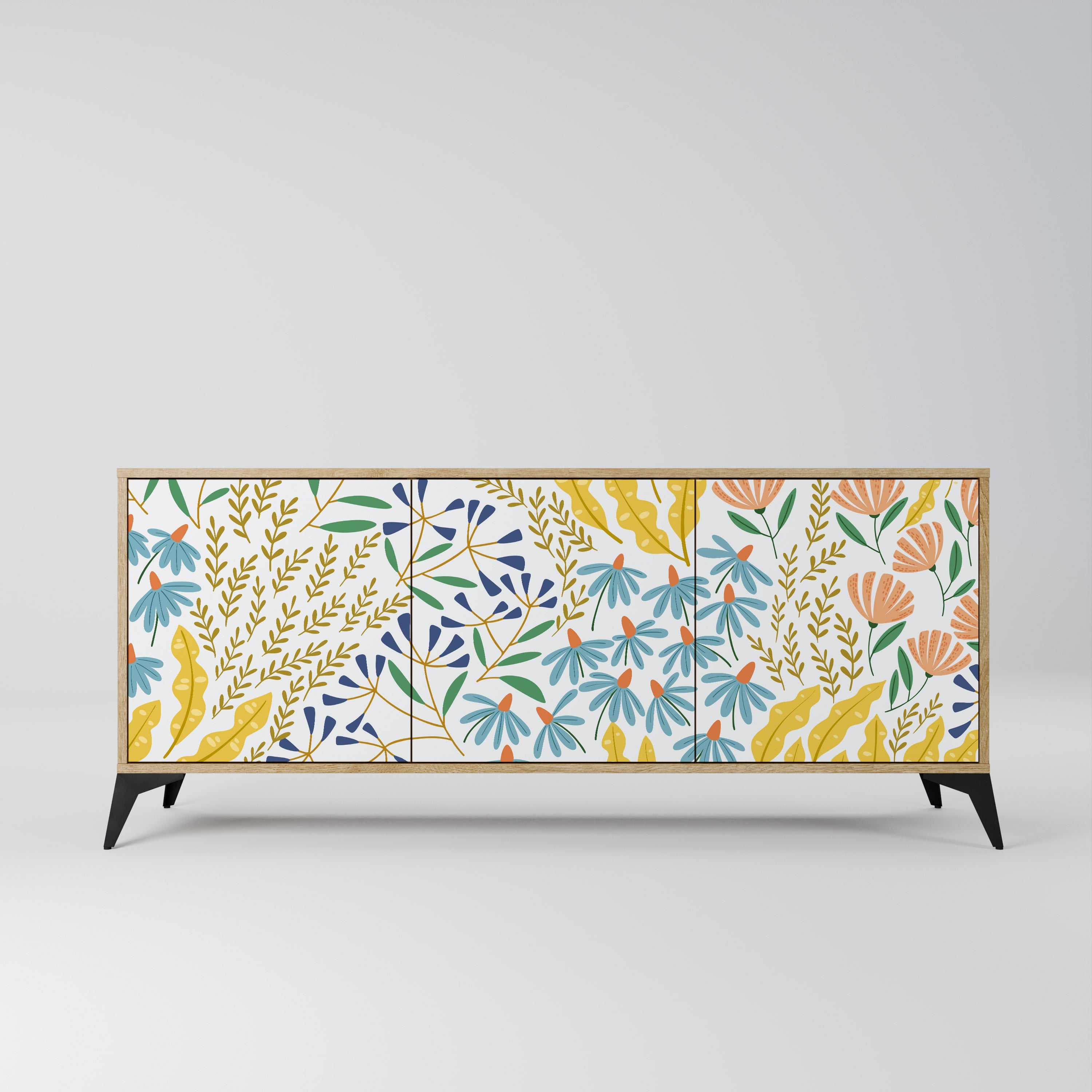 HELLO SPRING Sideboard mit 3 Türen in Eiche-Optik