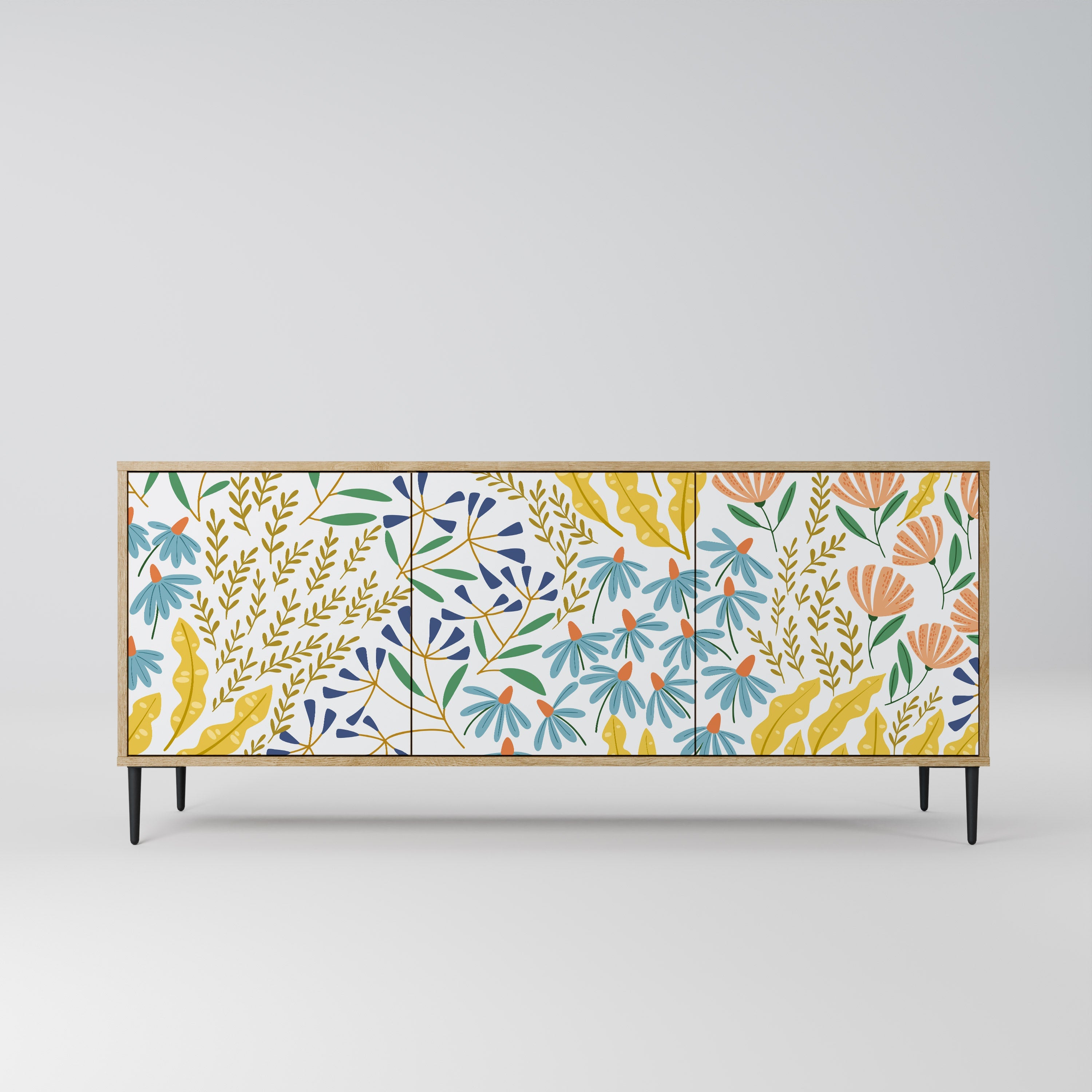 HELLO SPRING Sideboard mit 3 Türen in Eiche-Optik