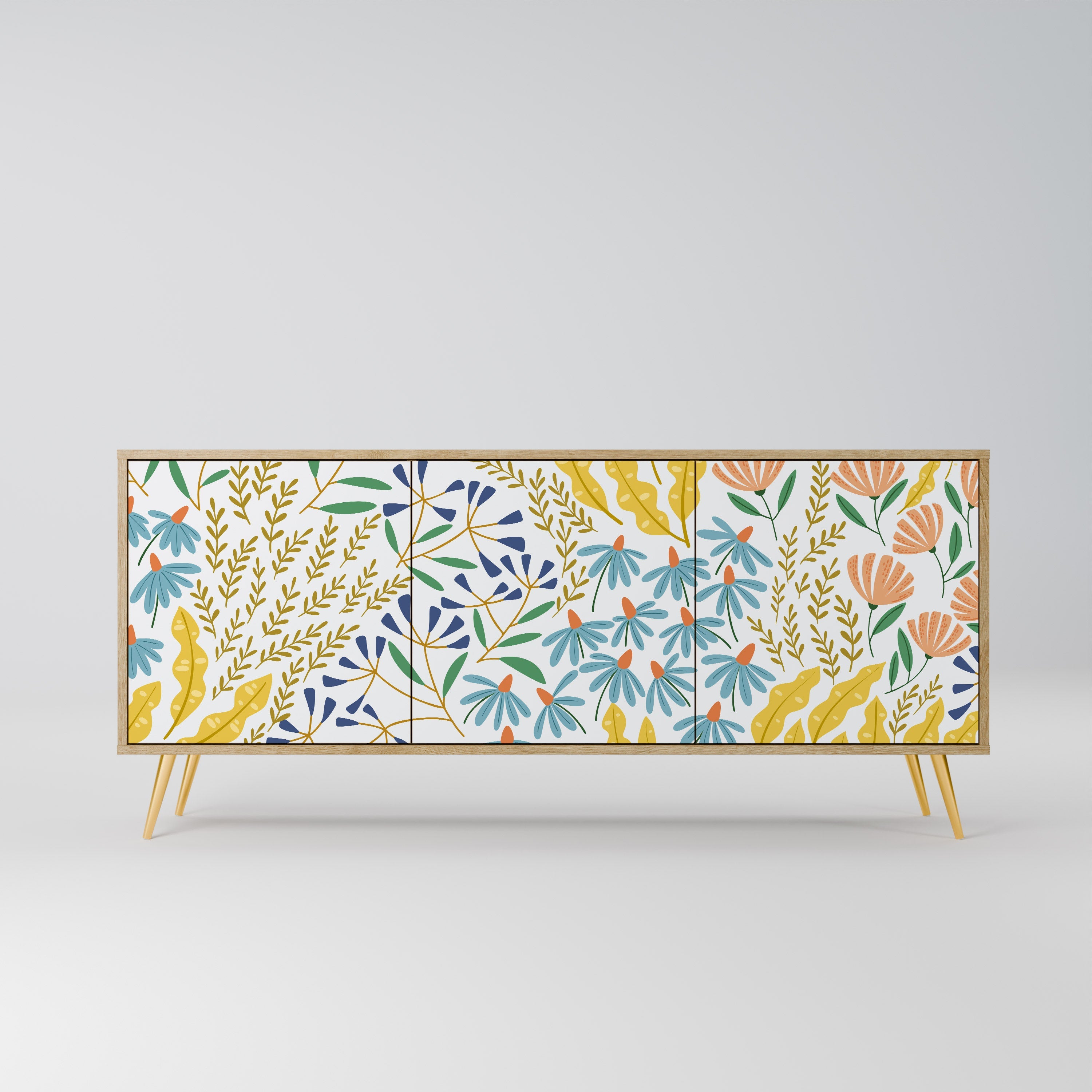 HELLO SPRING Sideboard mit 3 Türen in Eiche-Optik