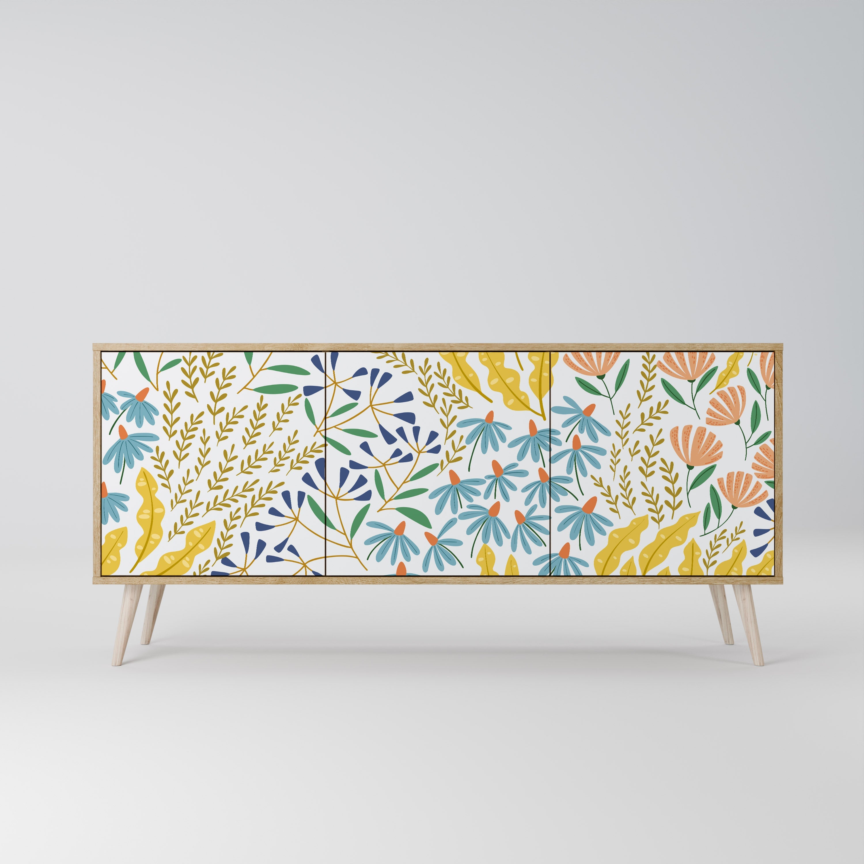 HELLO SPRING Sideboard mit 3 Türen in Eiche-Optik