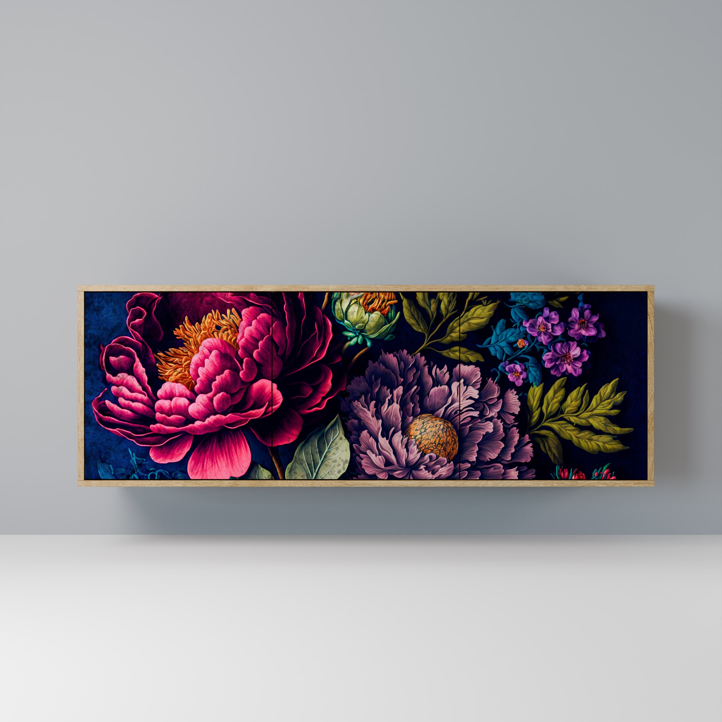 BLOOMING ELEGANCE Sideboard mit 3 Türen in Eiche-Optik