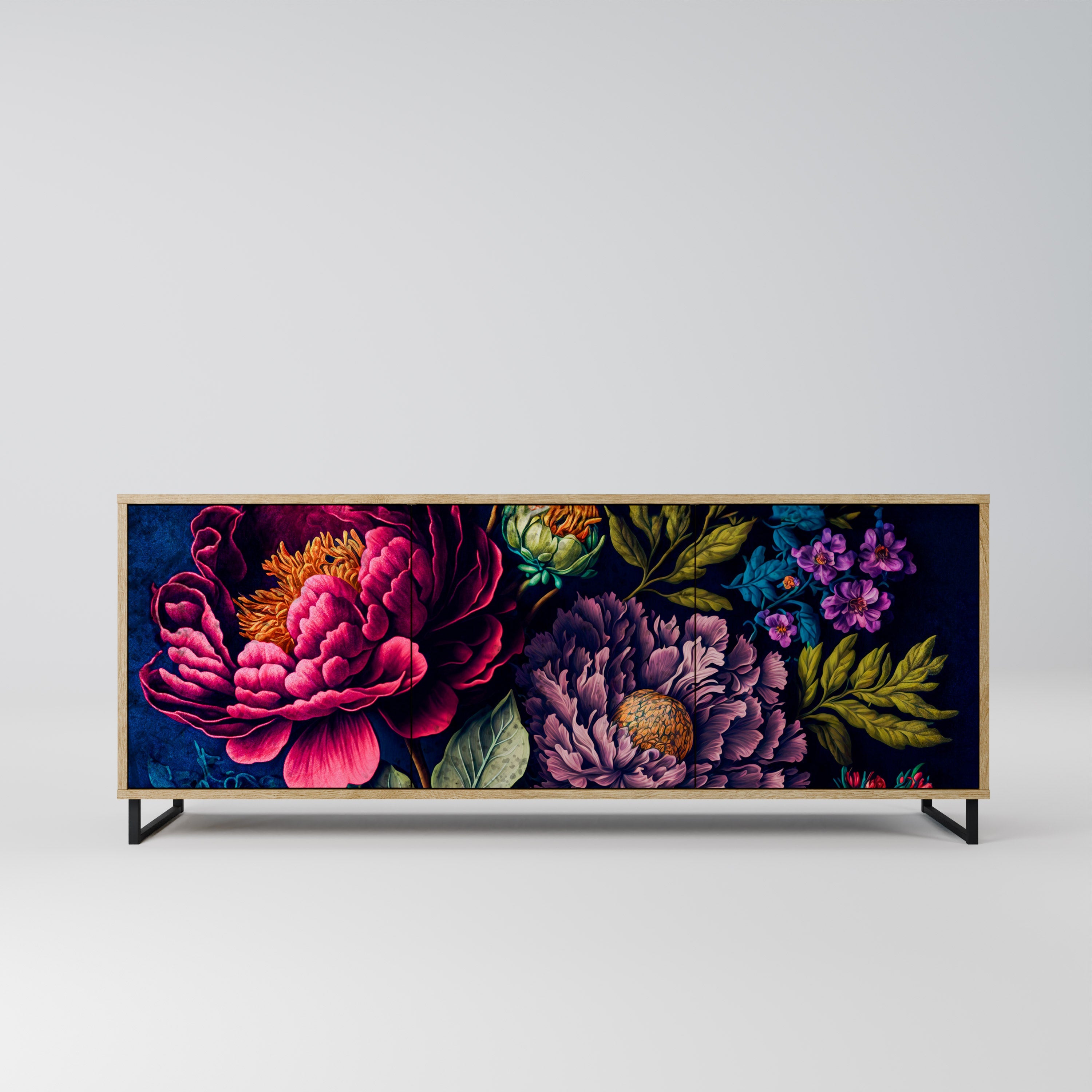 BLOOMING ELEGANCE Sideboard mit 3 Türen in Eiche-Optik