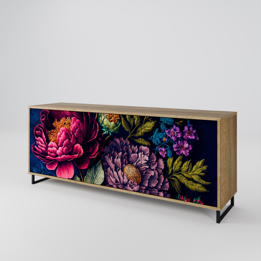 BLOOMING ELEGANCE 3-Door Sideboard in Oak Effect