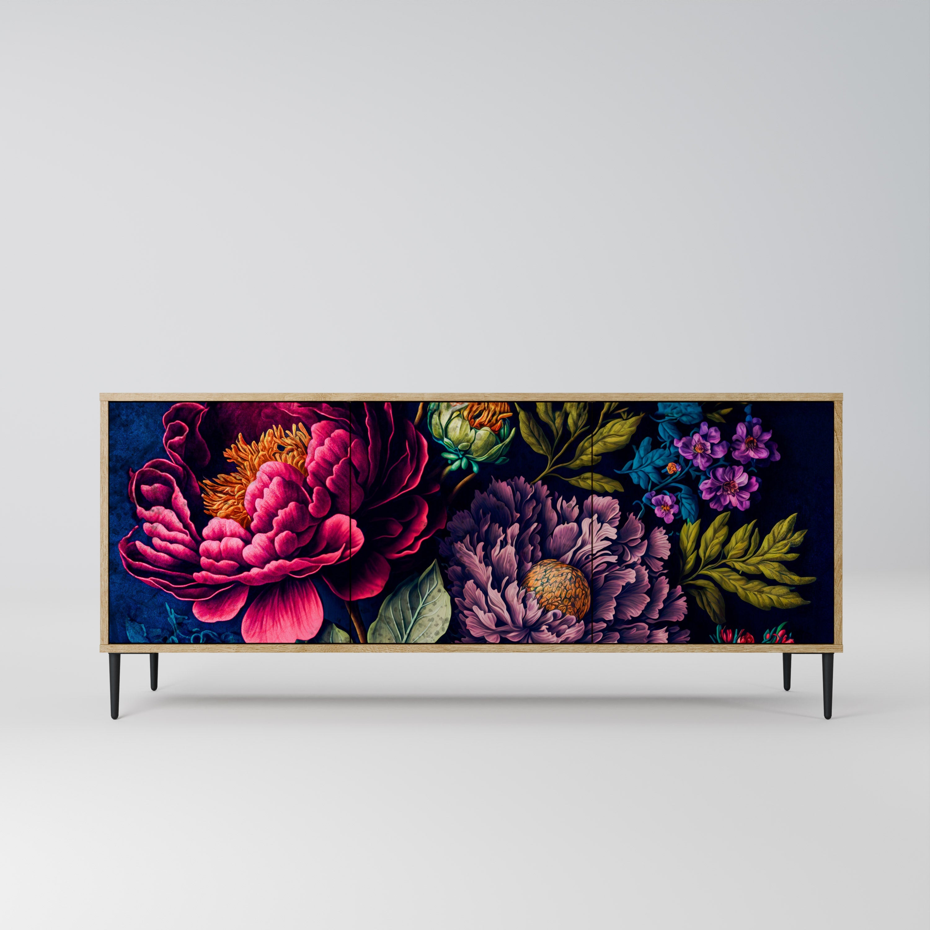BLOOMING ELEGANCE Sideboard mit 3 Türen in Eiche-Optik