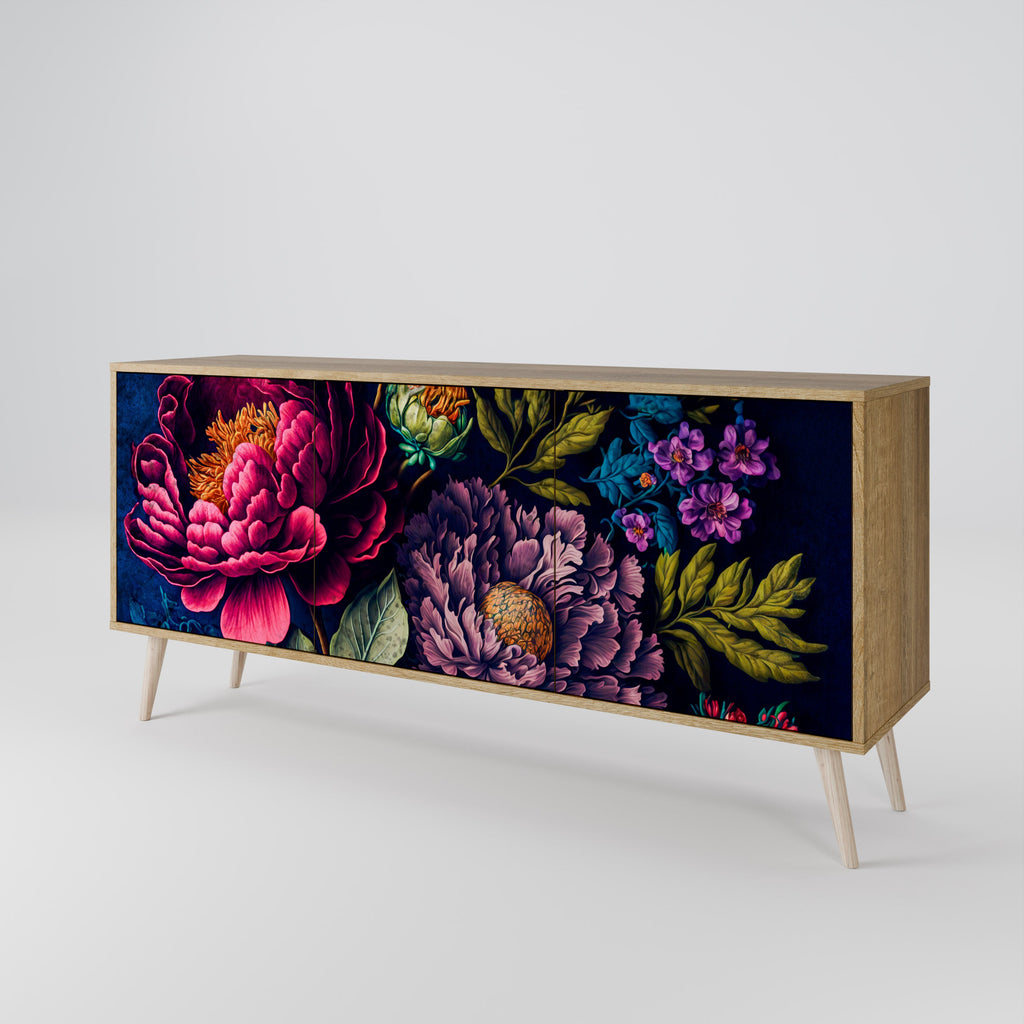BLOOMING ELEGANCE 3-Door Sideboard in Oak Effect