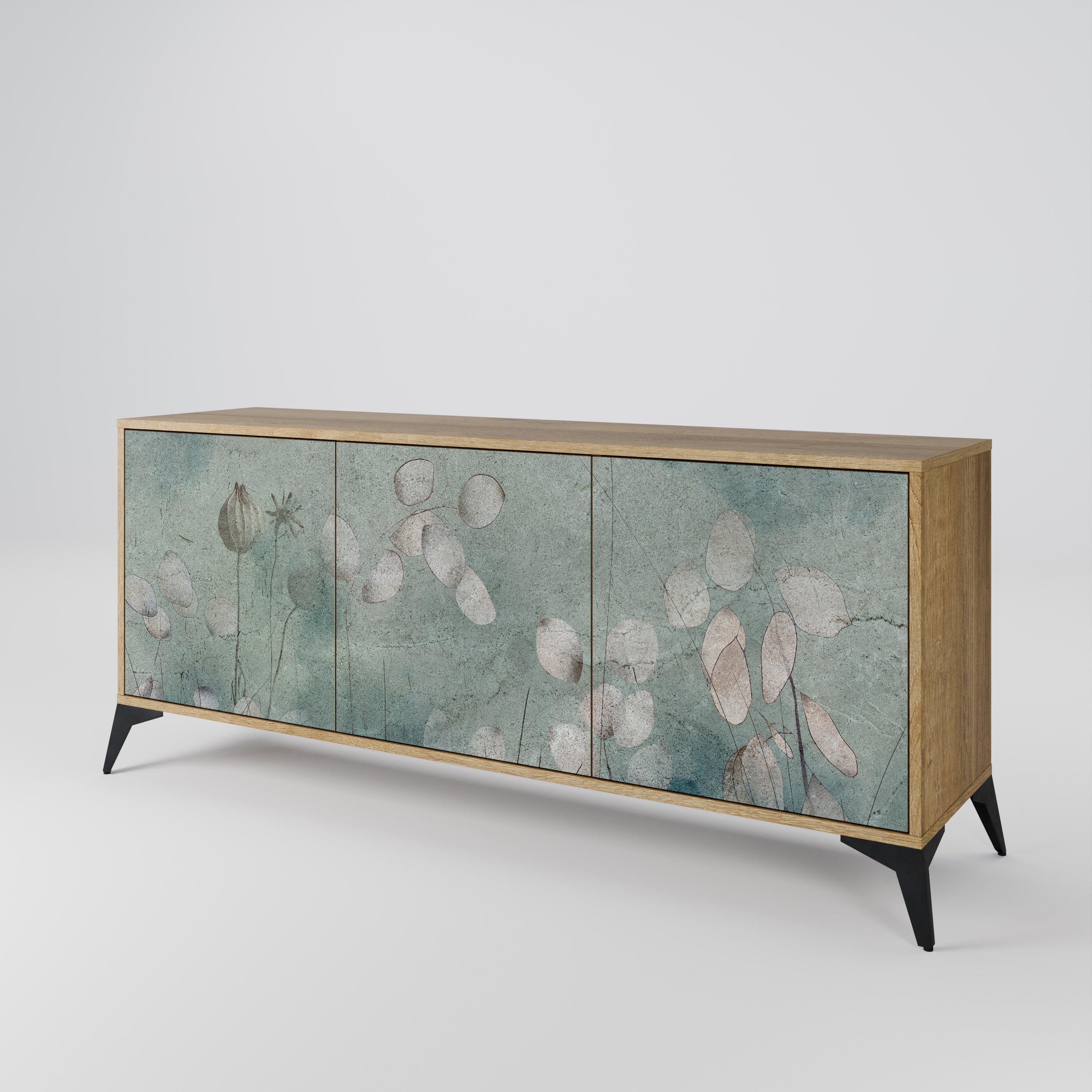 NIGHT LADY Sideboard mit 3 Türen in Eiche-Optik