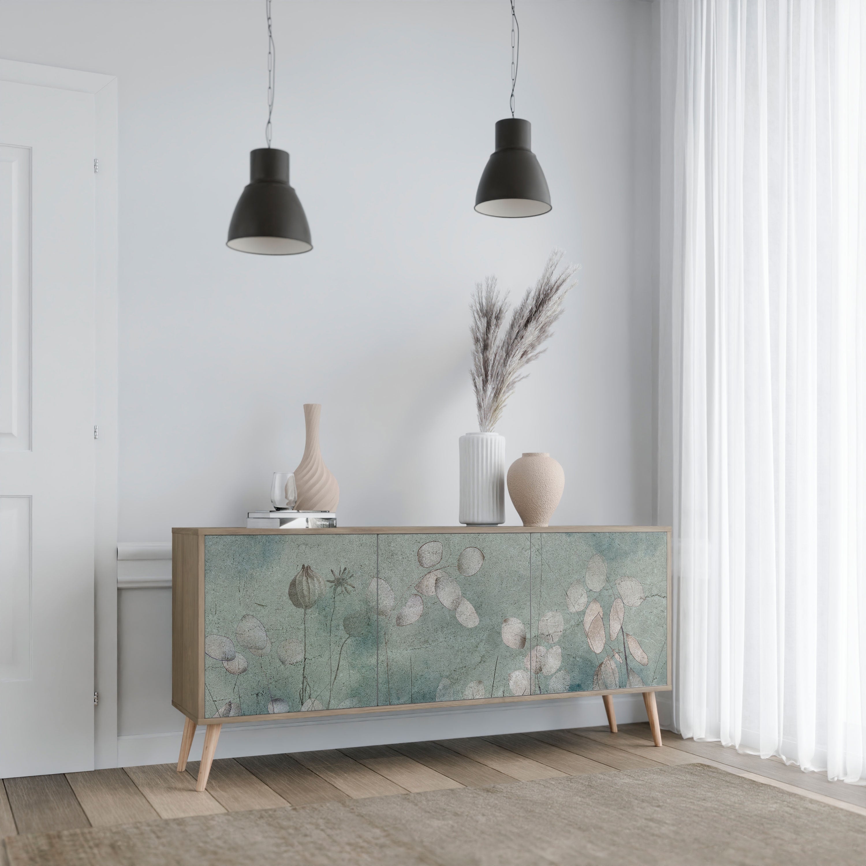 NIGHT LADY Sideboard mit 3 Türen in Eiche-Optik