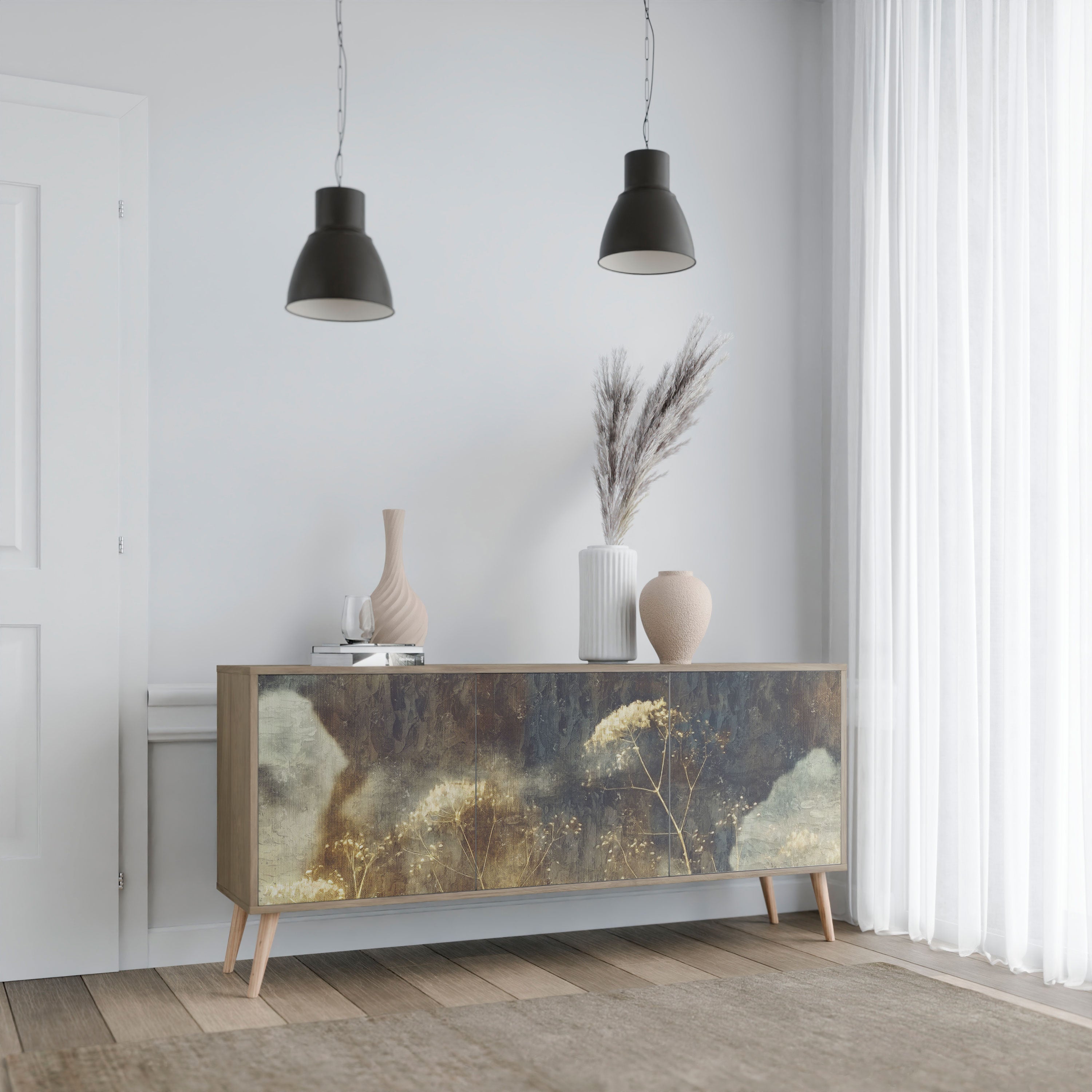 GENTLE POWER Sideboard mit 3 Türen in Eiche-Optik
