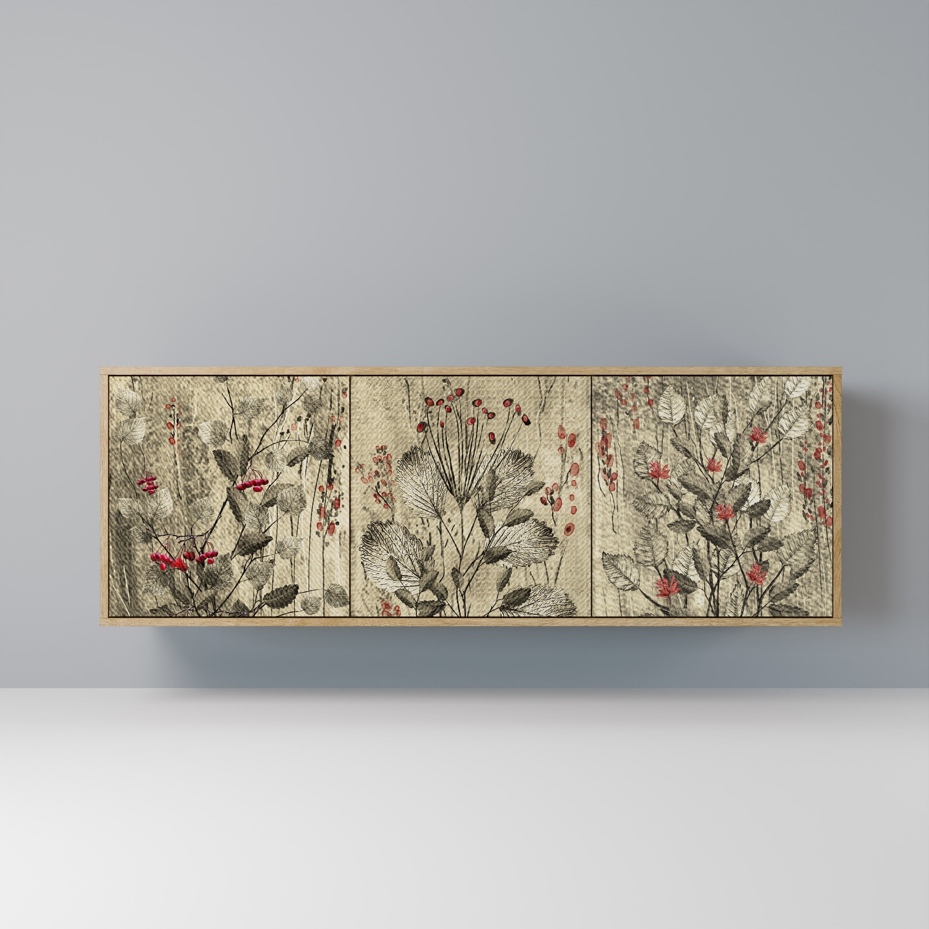 HERBAL GRACE Sideboard mit 3 Türen in Eiche-Optik