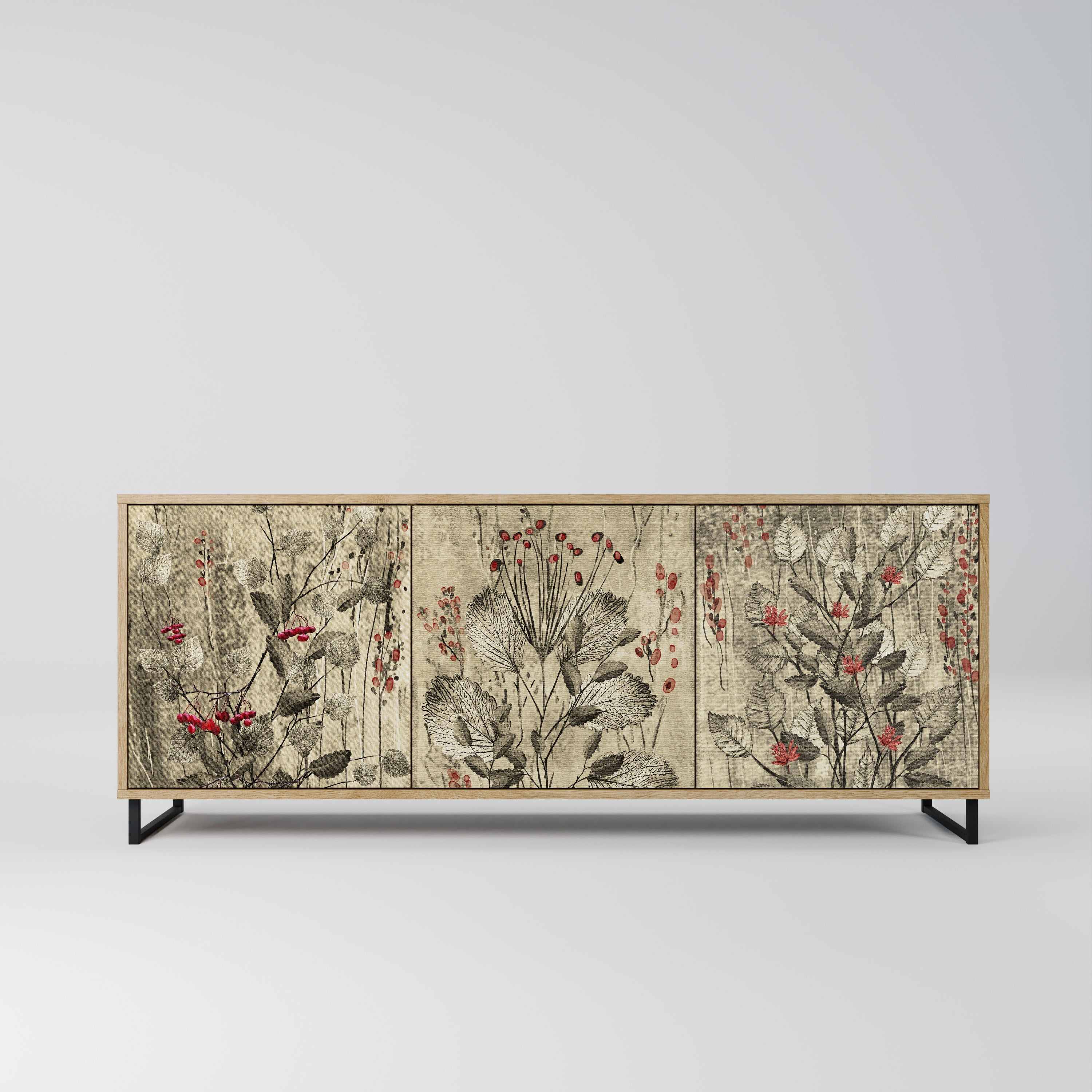 HERBAL GRACE Sideboard mit 3 Türen in Eiche-Optik