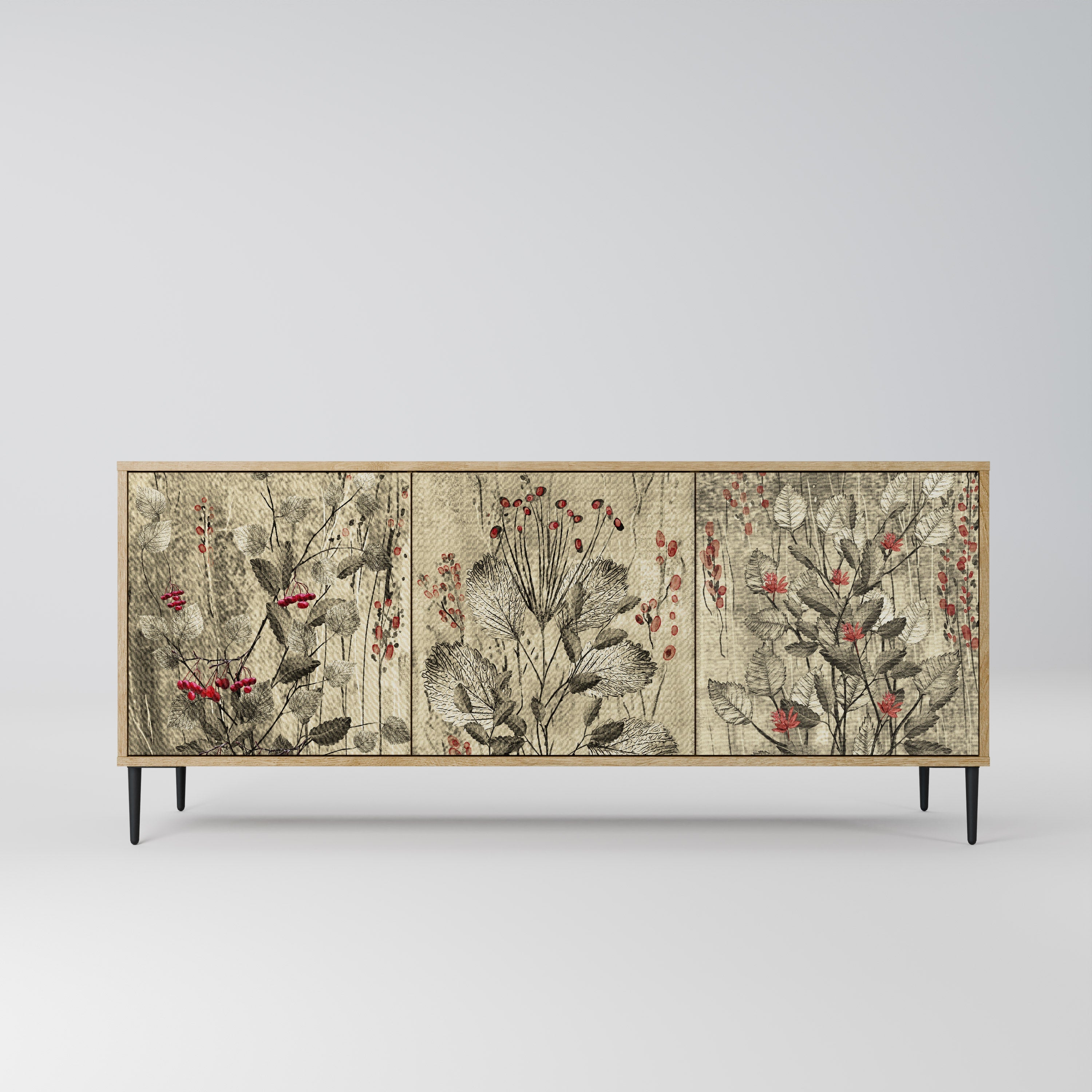 HERBAL GRACE Sideboard mit 3 Türen in Eiche-Optik