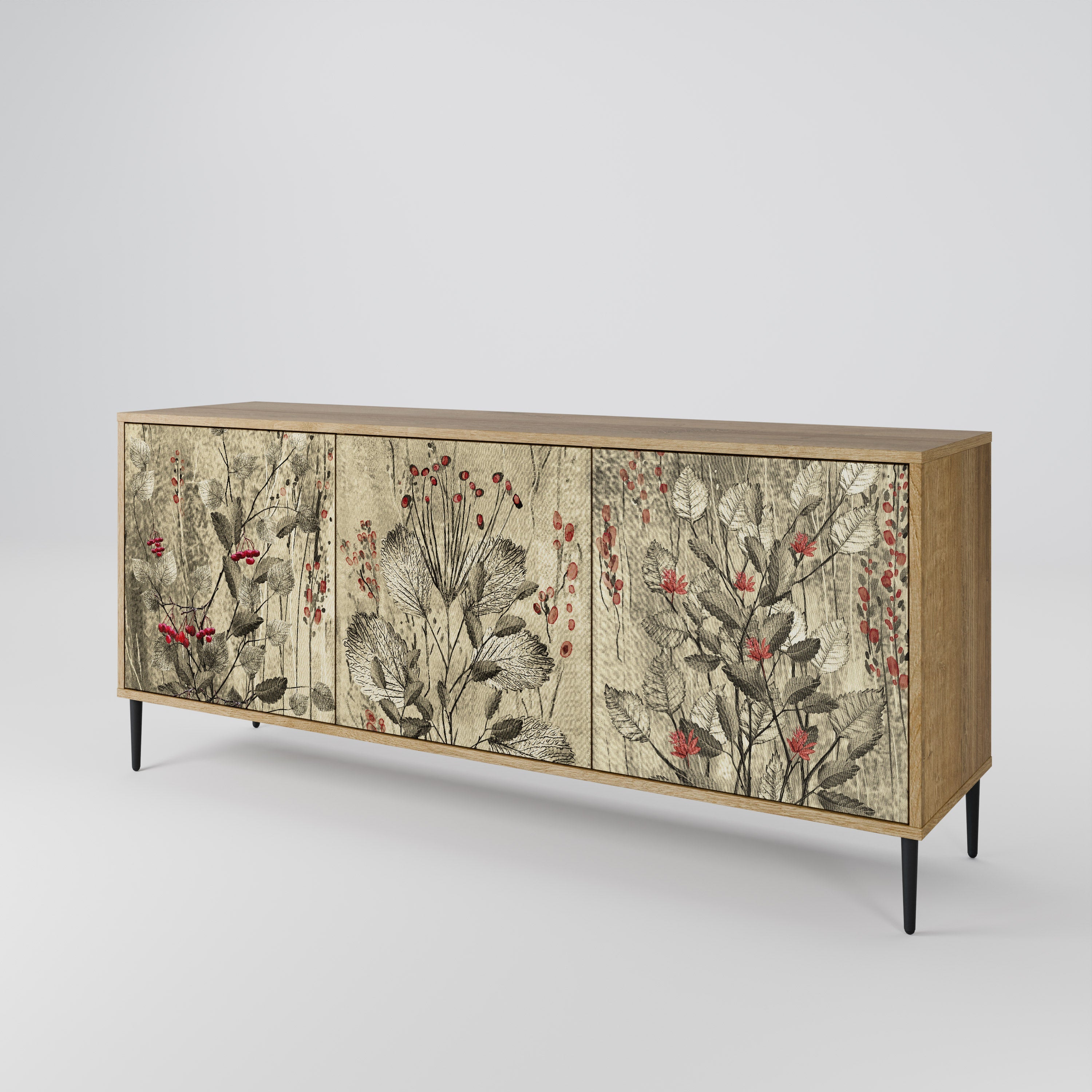 HERBAL GRACE Sideboard mit 3 Türen in Eiche-Optik