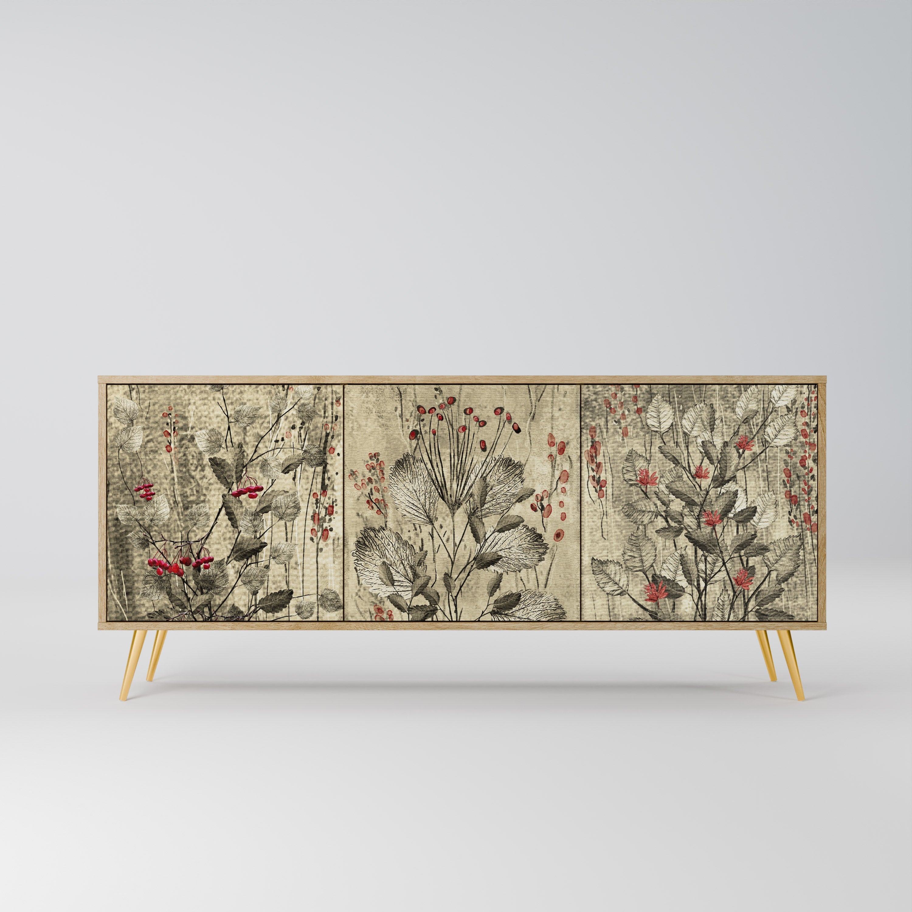 HERBAL GRACE Sideboard mit 3 Türen in Eiche-Optik