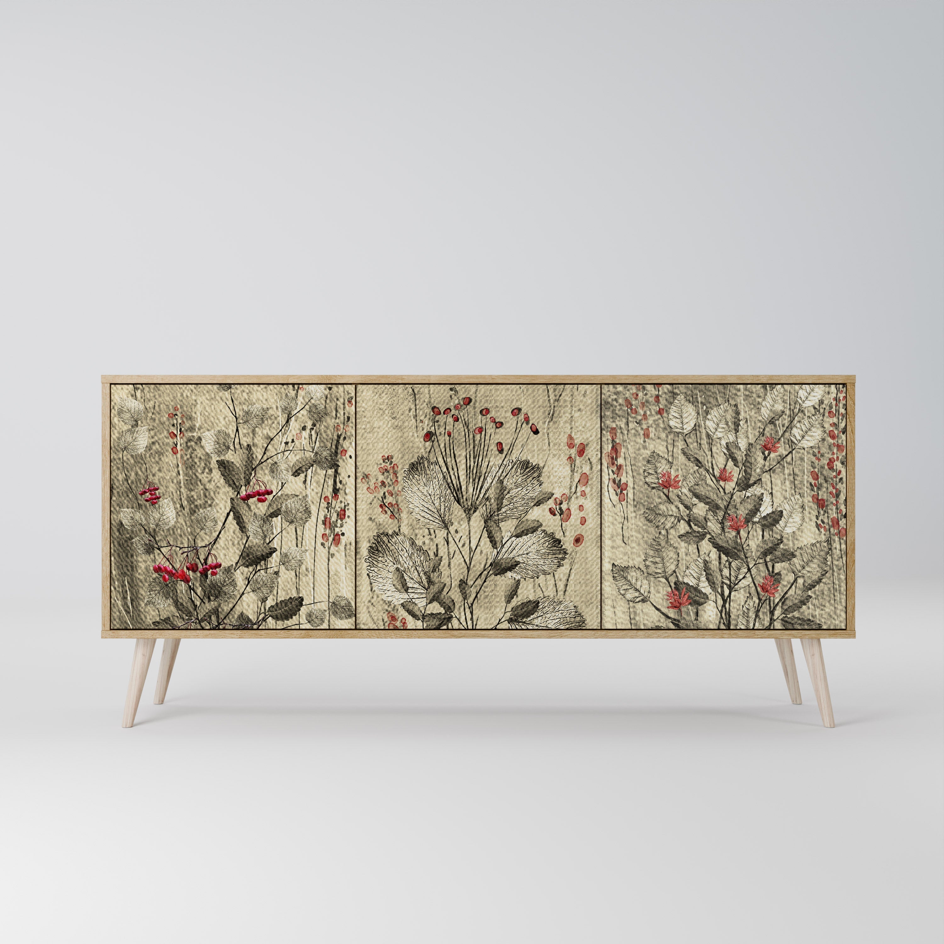 HERBAL GRACE Sideboard mit 3 Türen in Eiche-Optik