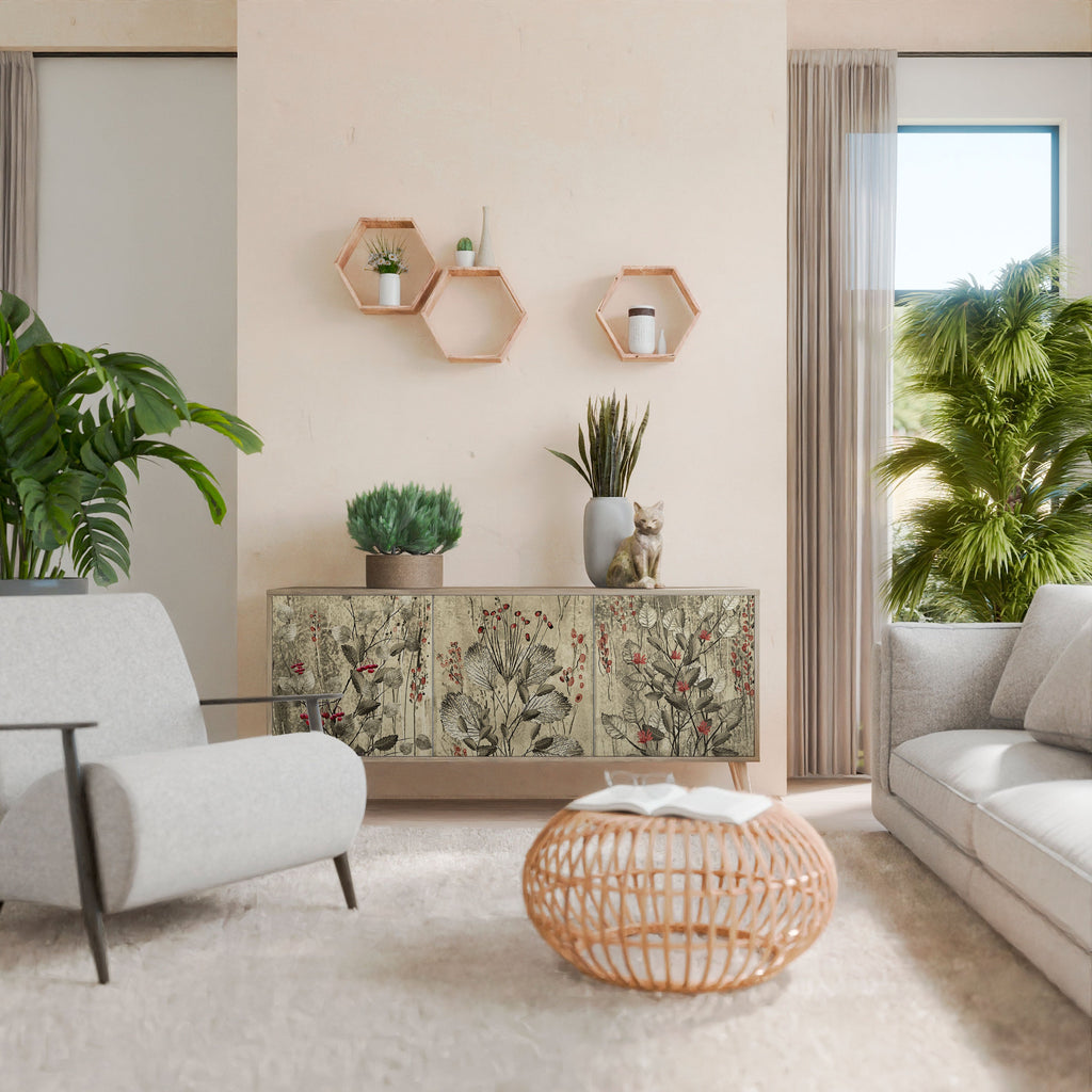 HERBAL GRACE Sideboard mit 3 Türen in Eiche-Optik