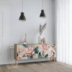 FLORAL GRACE Sideboard mit 3 Türen in Eiche-Optik