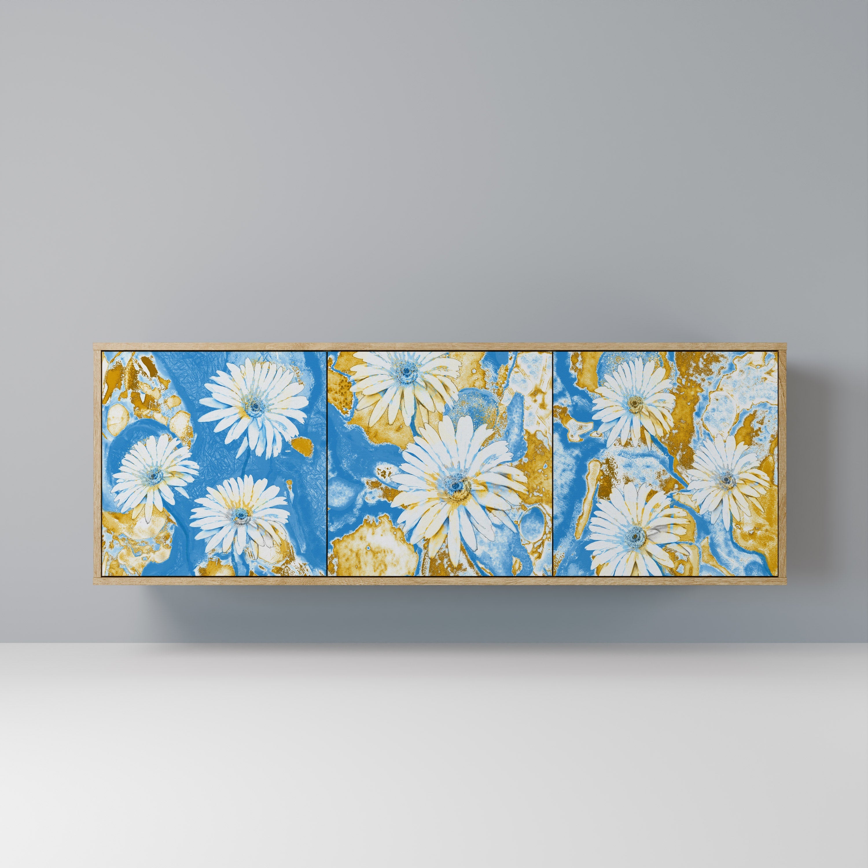 DAISY LUXE Sideboard mit 3 Türen in Eiche-Optik