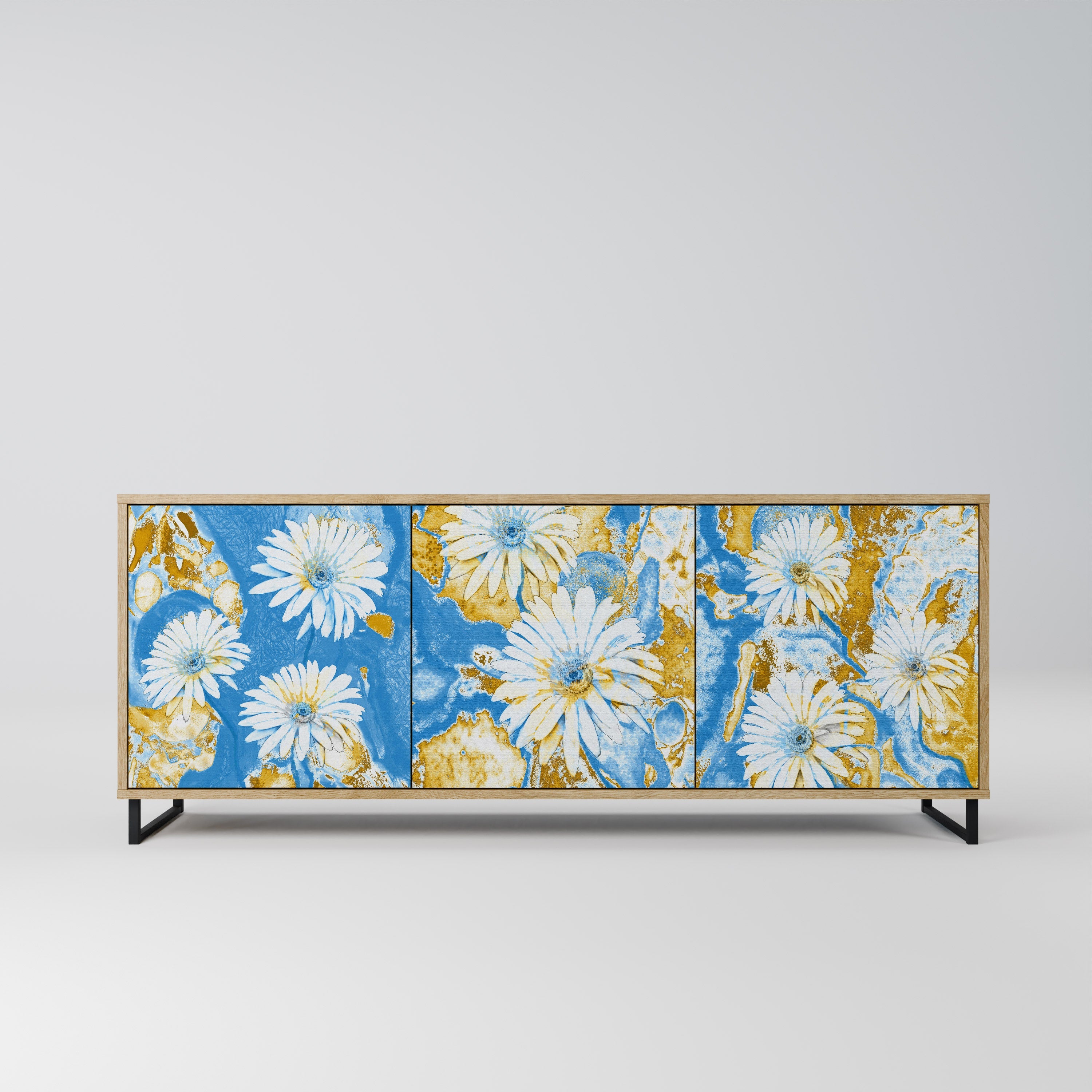 DAISY LUXE Sideboard mit 3 Türen in Eiche-Optik