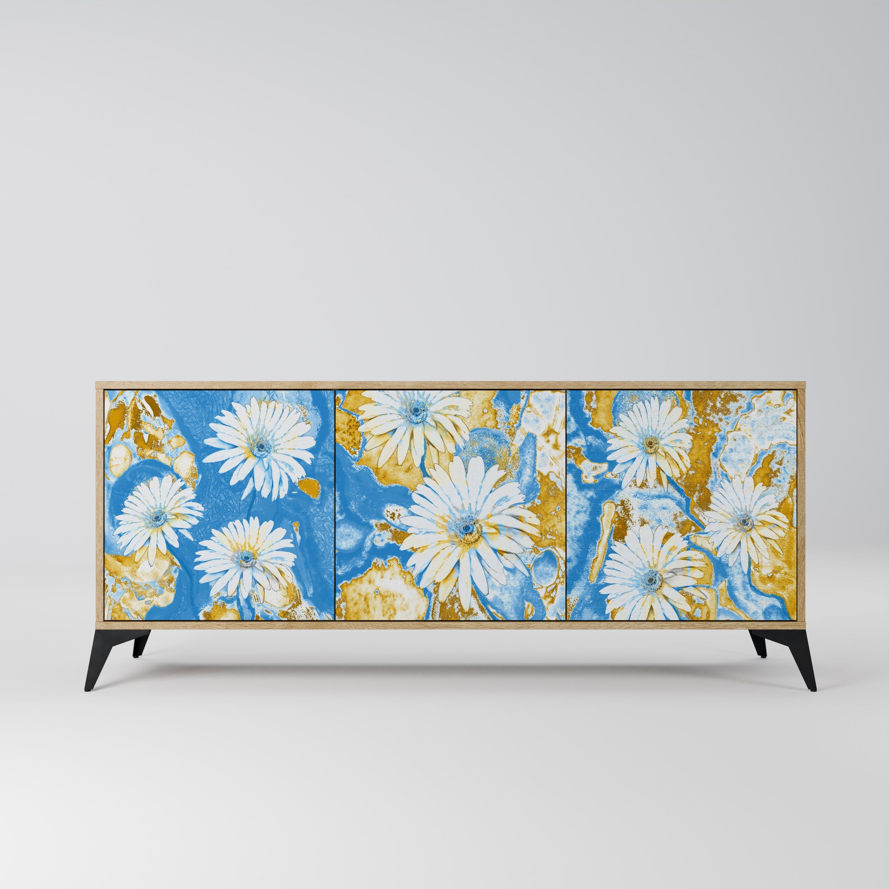 DAISY LUXE Sideboard mit 3 Türen in Eiche-Optik