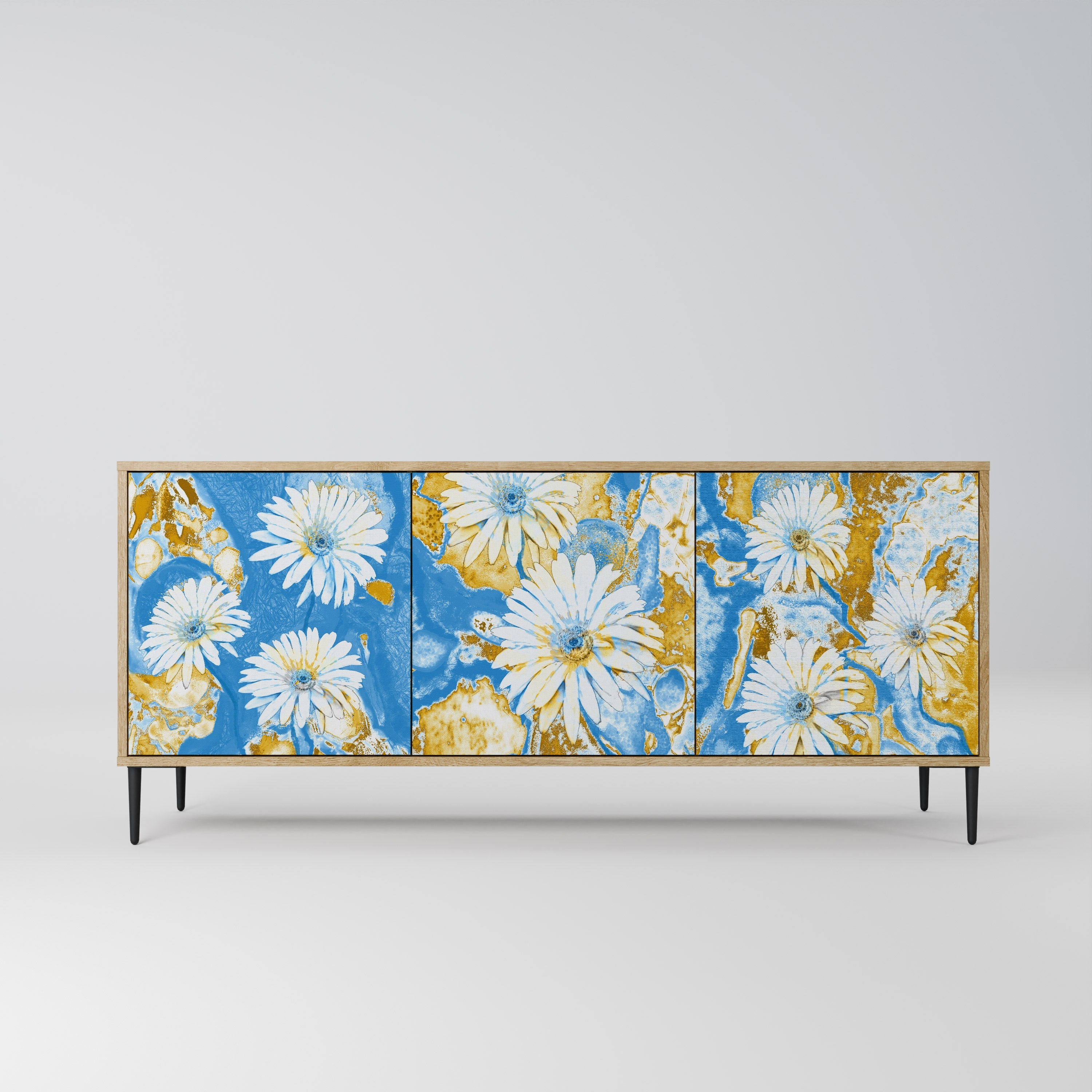 DAISY LUXE Sideboard mit 3 Türen in Eiche-Optik