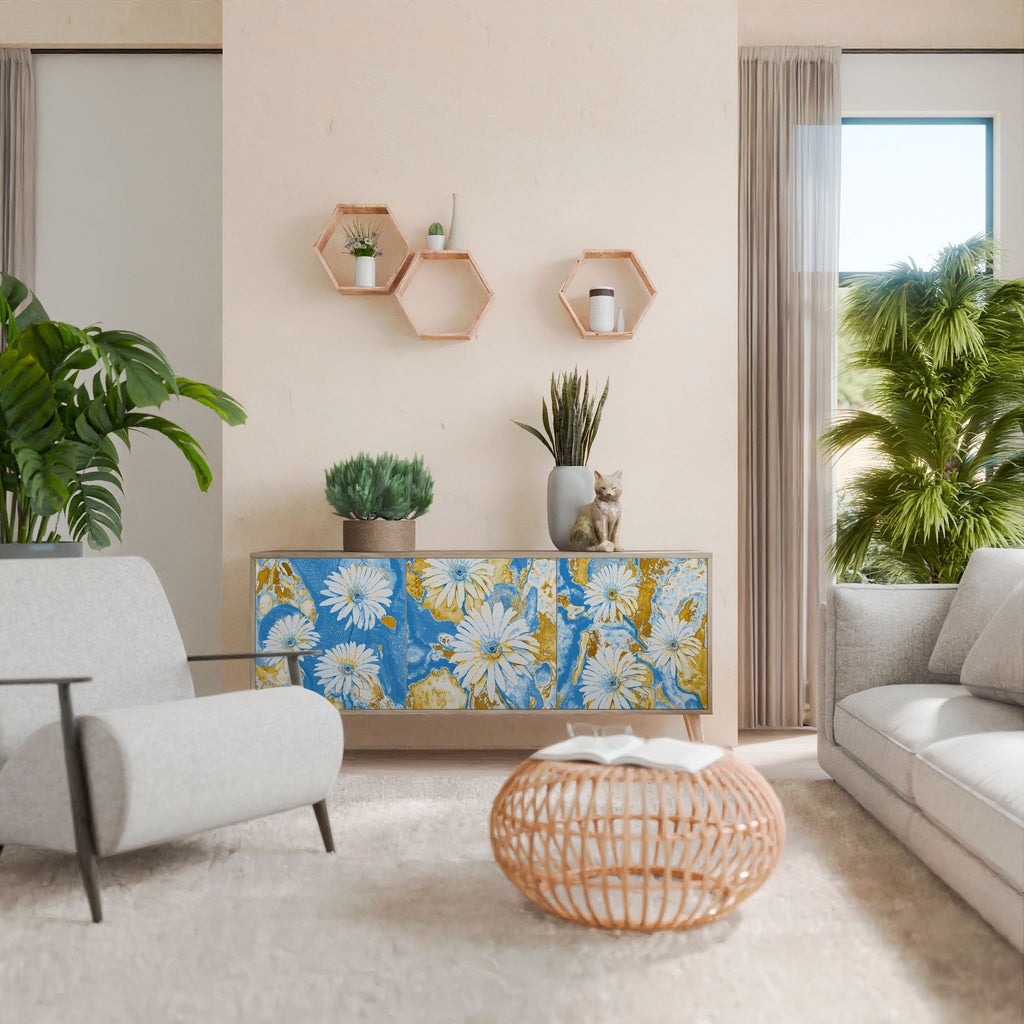 DAISY LUXE Sideboard mit 3 Türen in Eiche-Optik