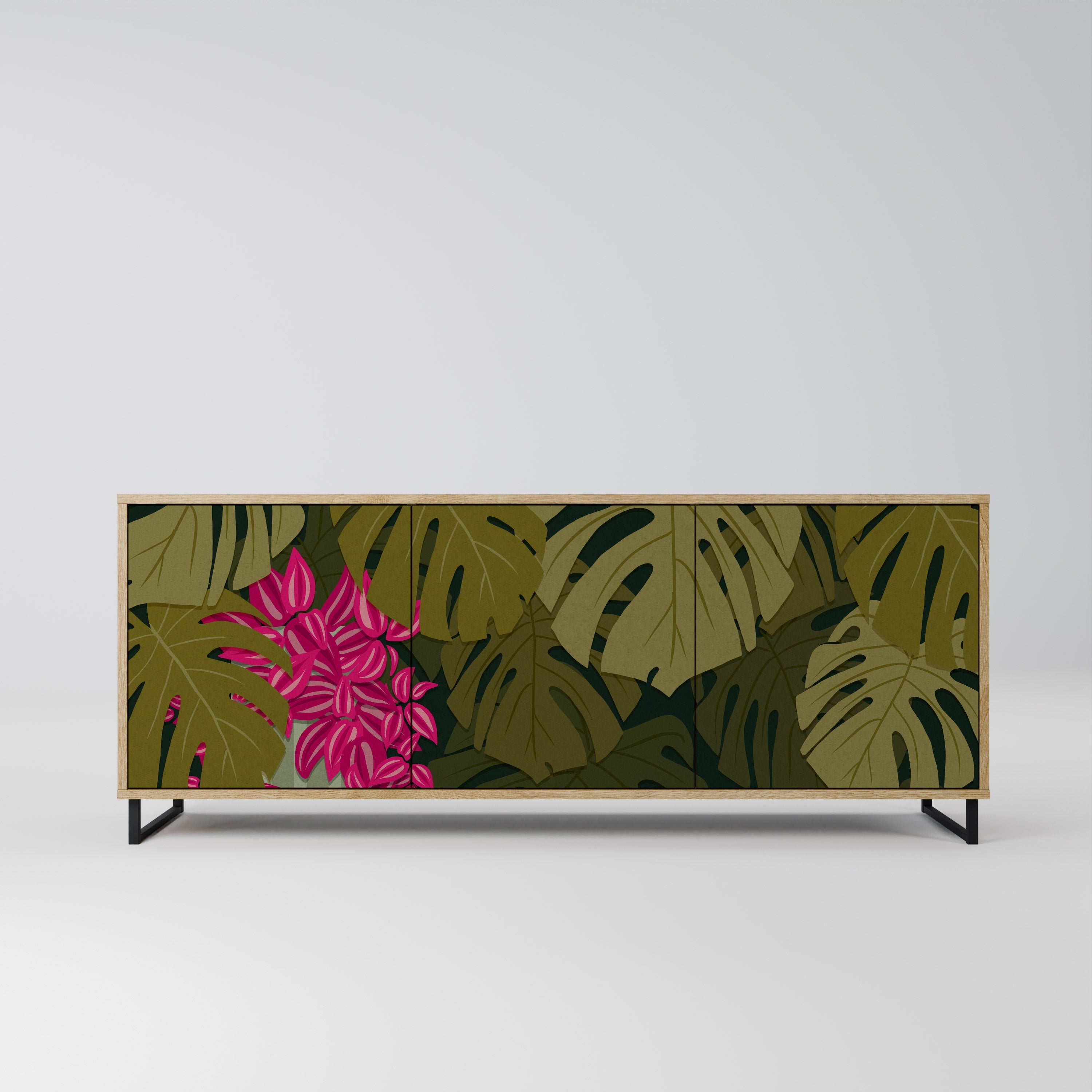 TROPICAL BEAUTY Sideboard mit 3 Türen in Eiche-Optik