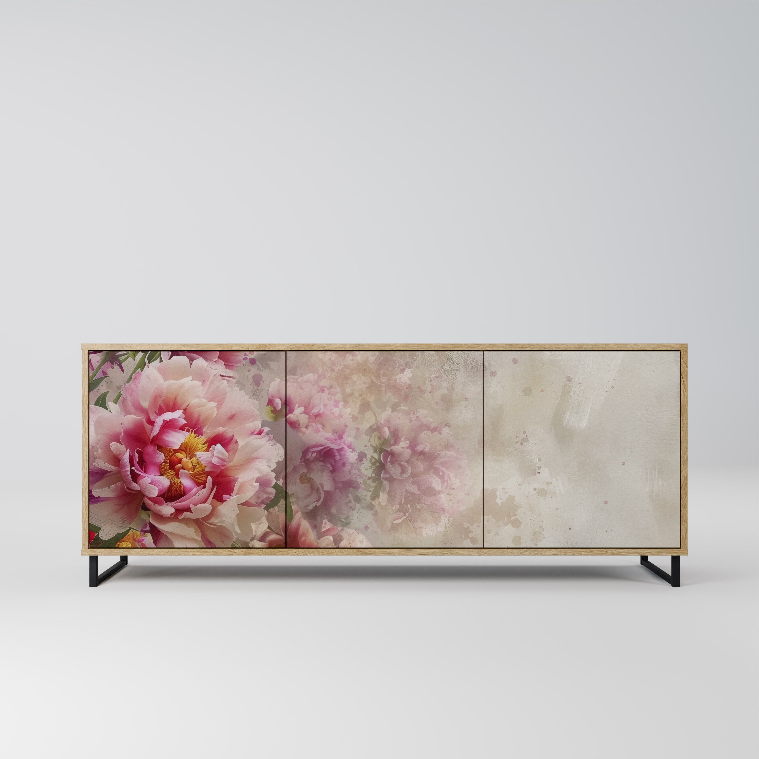 PEONY WHISPER Sideboard mit 3 Türen in Eiche-Optik