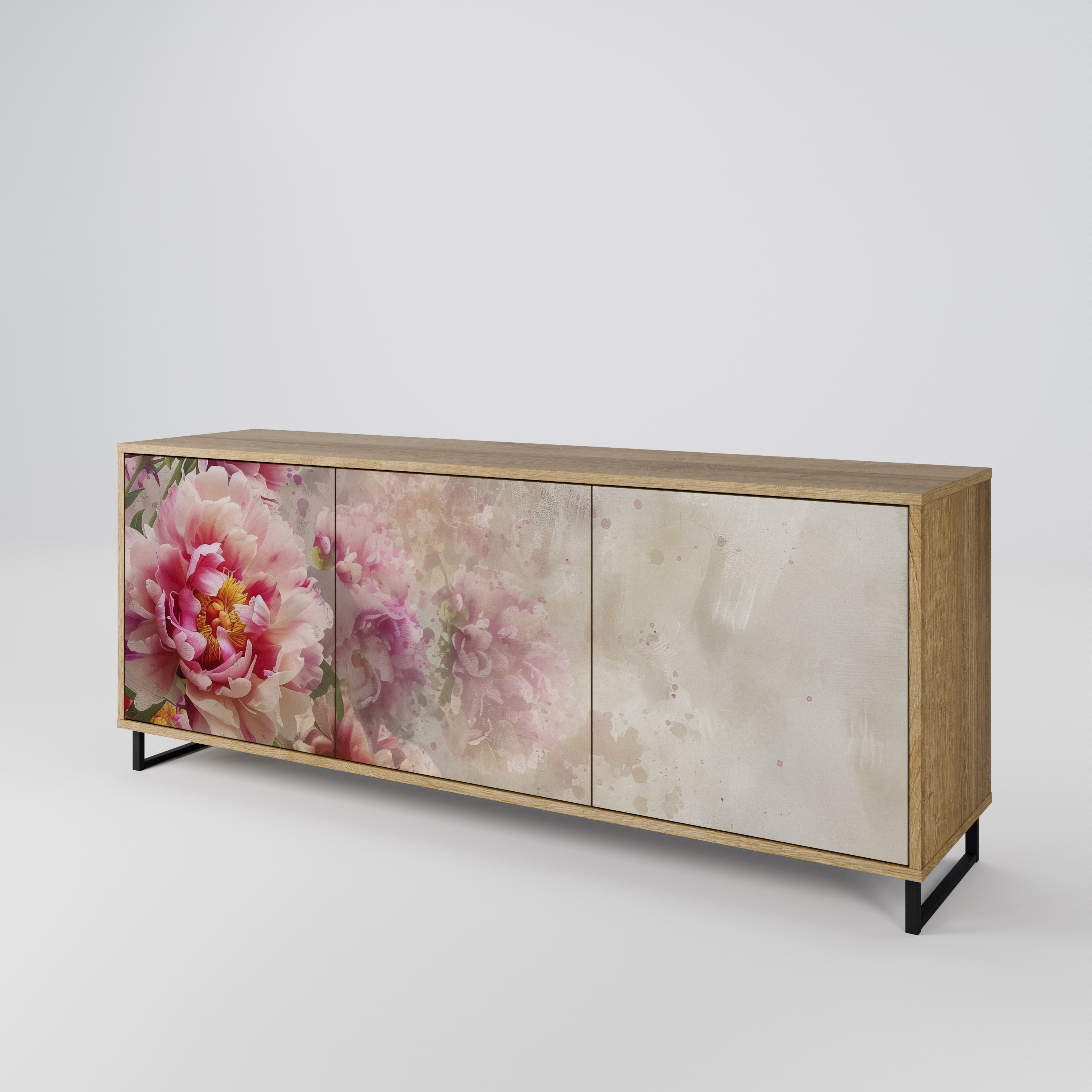 PEONY WHISPER Sideboard mit 3 Türen in Eiche-Optik