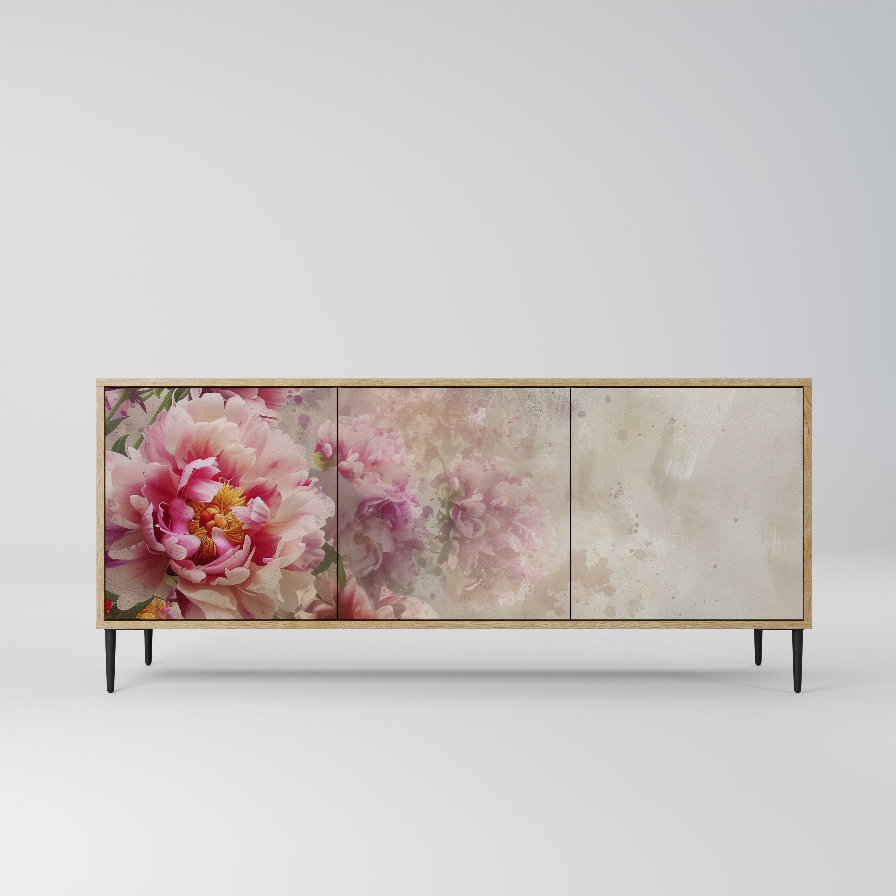PEONY WHISPER Sideboard mit 3 Türen in Eiche-Optik