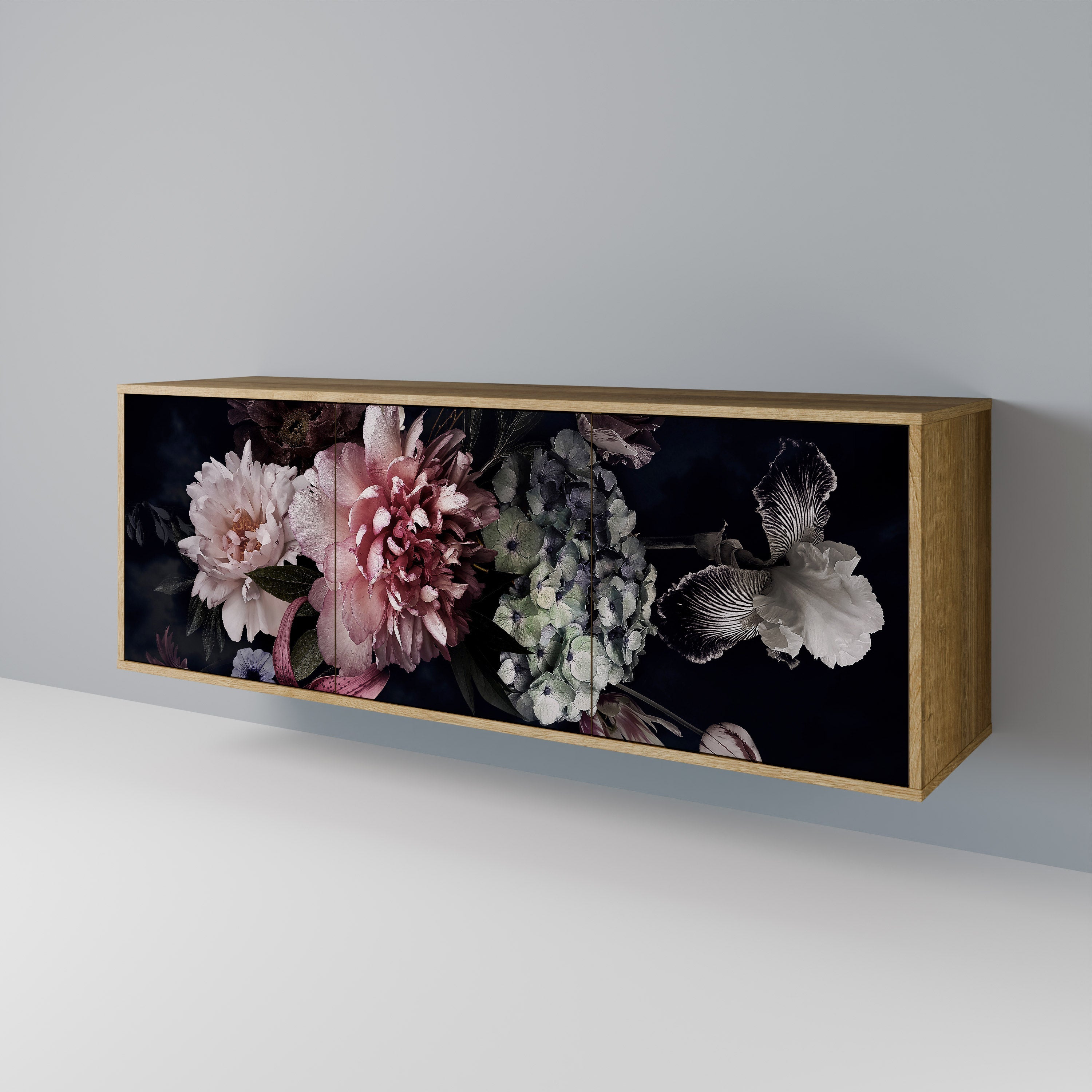 PURE BLOSSOM Sideboard mit 3 Türen in Eiche-Optik