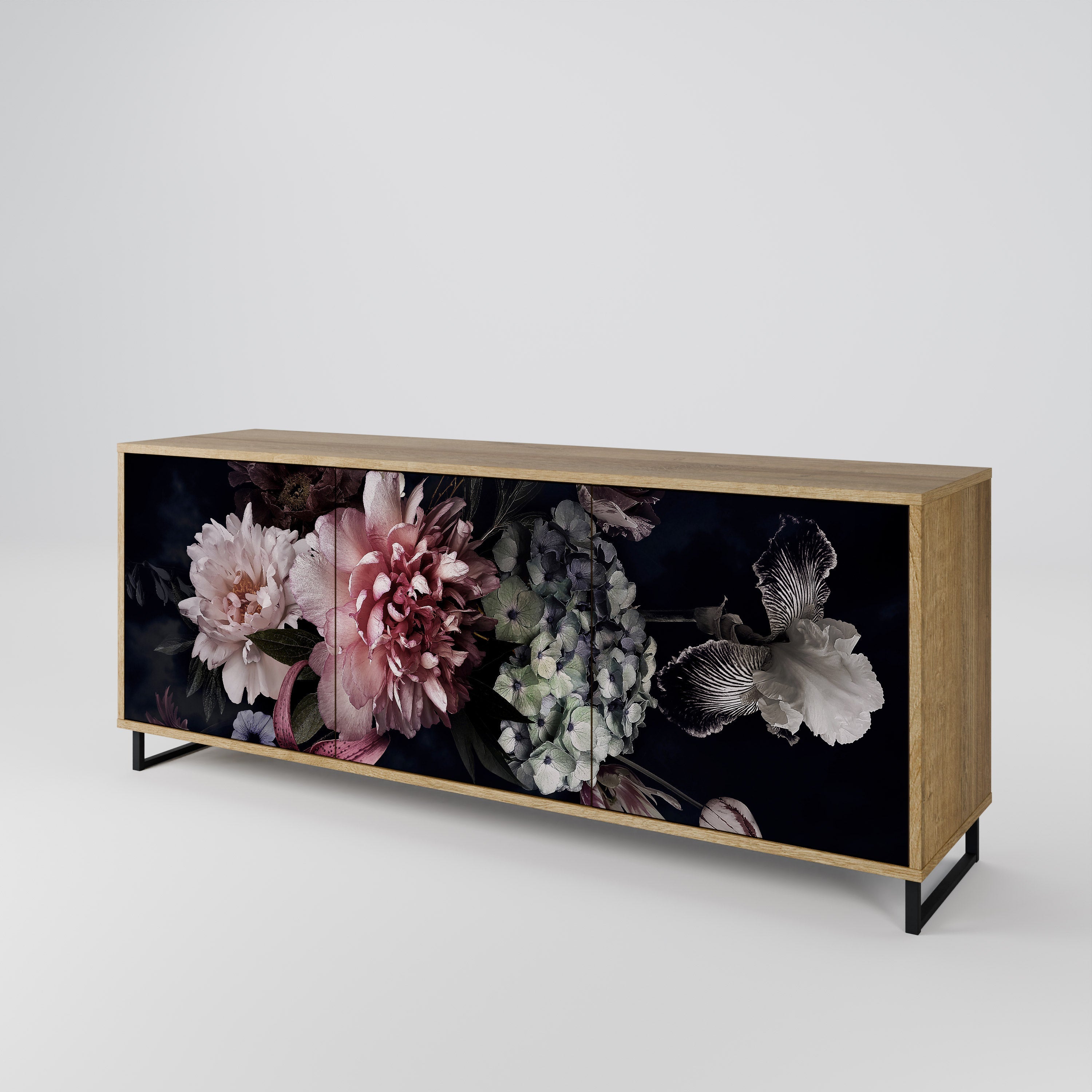 PURE BLOSSOM Sideboard mit 3 Türen in Eiche-Optik
