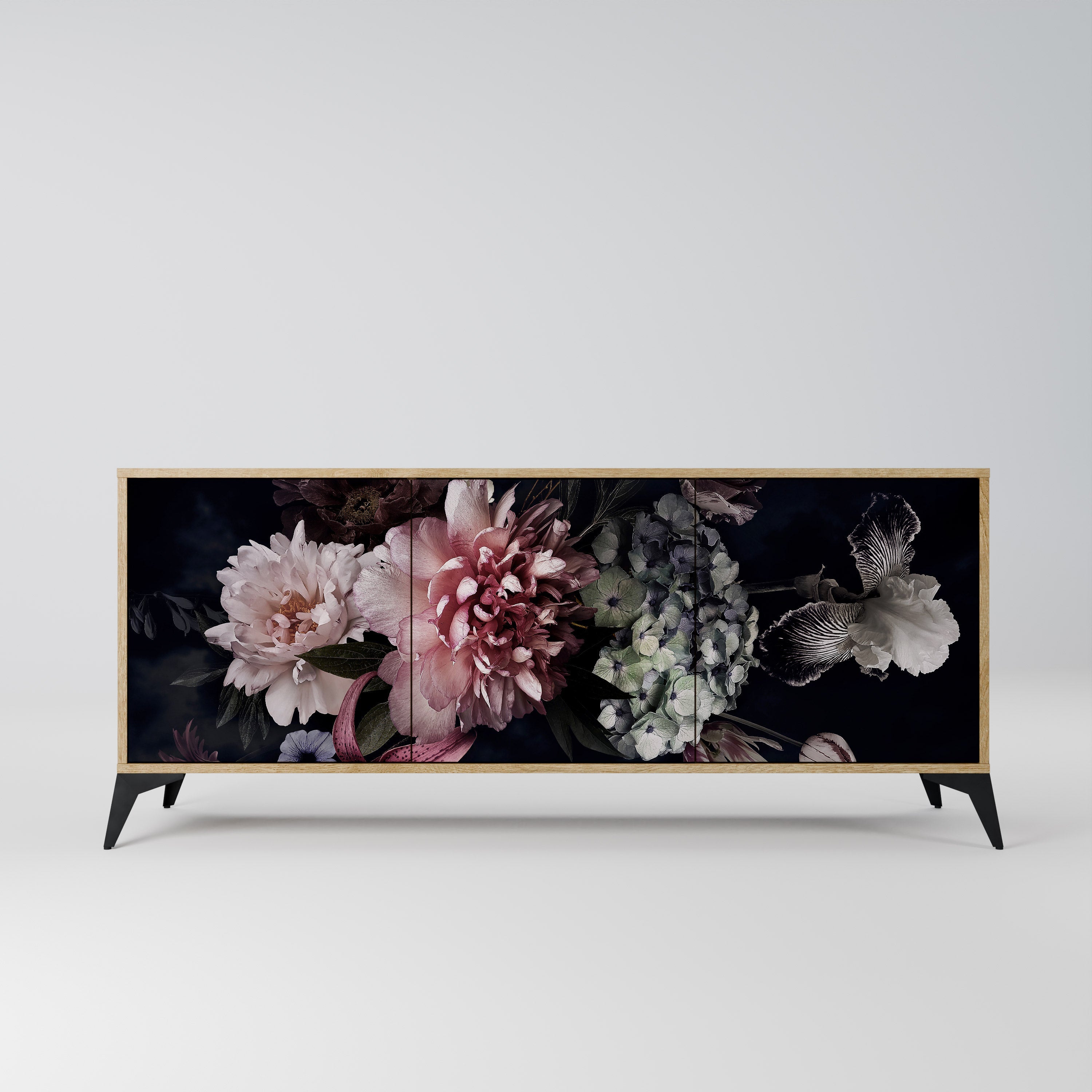 PURE BLOSSOM Sideboard mit 3 Türen in Eiche-Optik